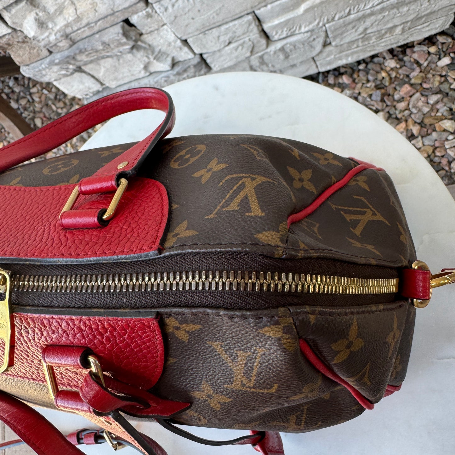 Louis Vuitton Leather and Monogram Canvas Retiro NM