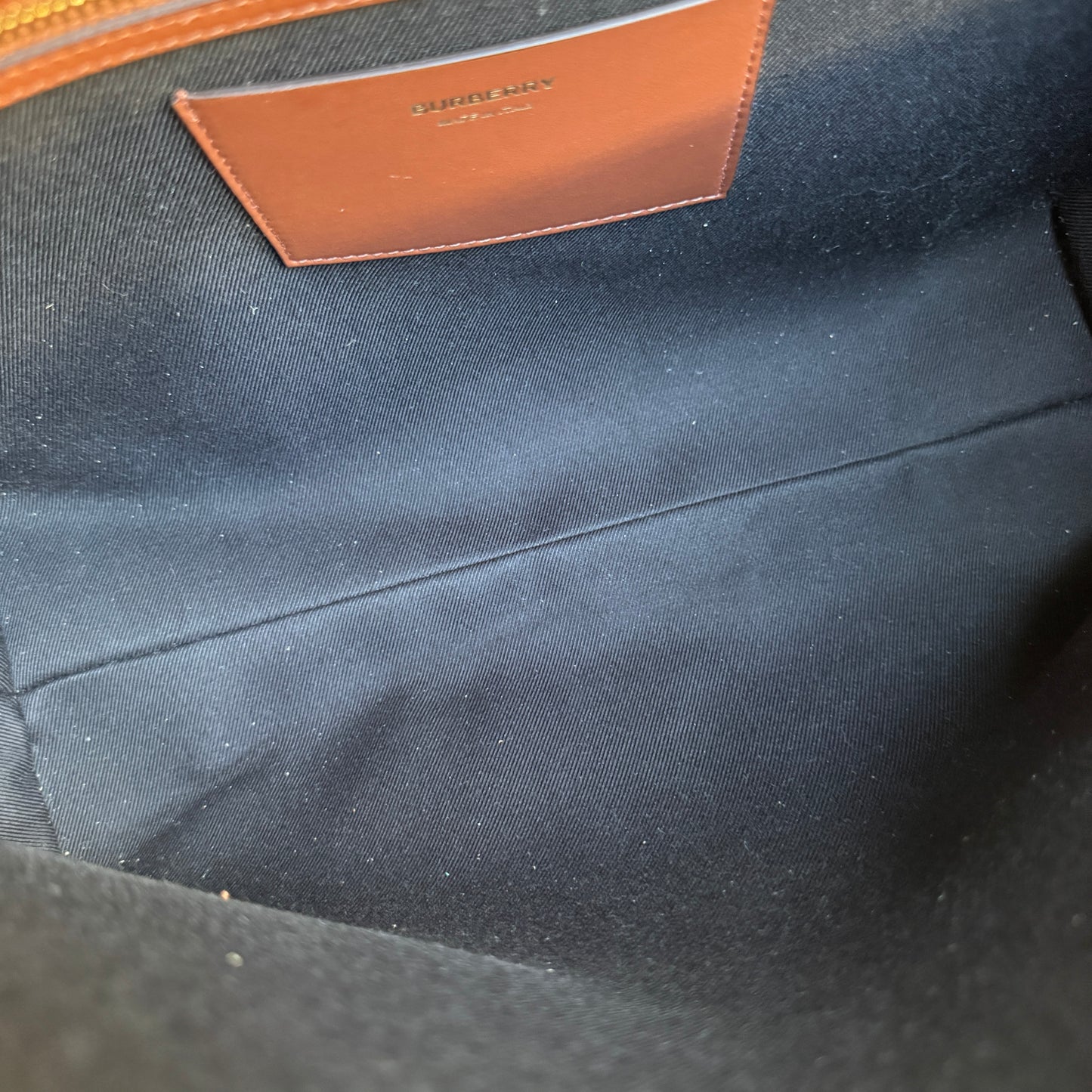 Burberry Dark Birch Brown Check and Leather Medium Tote