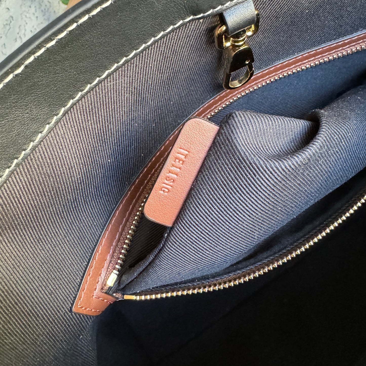 Burberry Dark Birch Brown Check and Leather Medium Tote