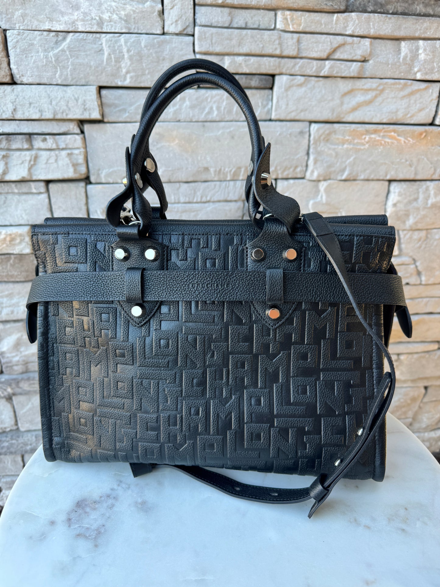 Longchamp La Voyaguese Large Leather Tote