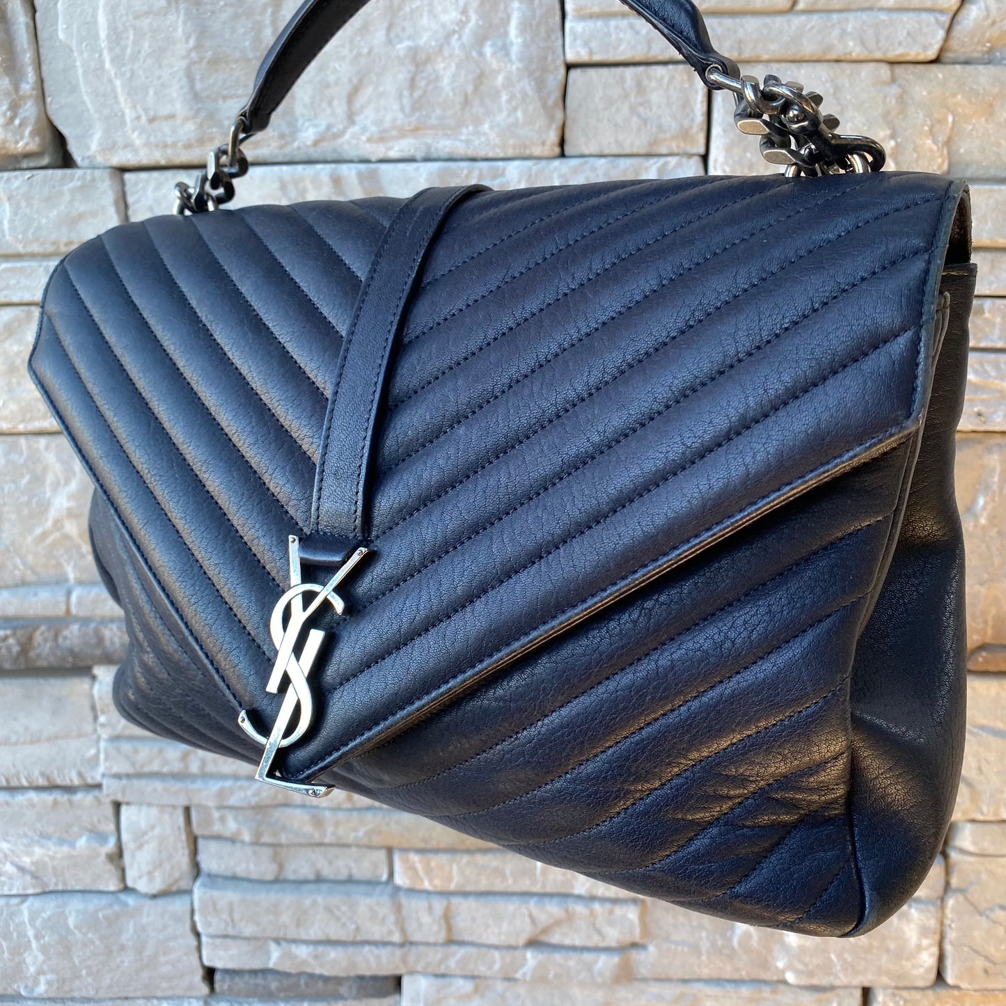Saint Laurent Large Monogram Matelasse College Bag