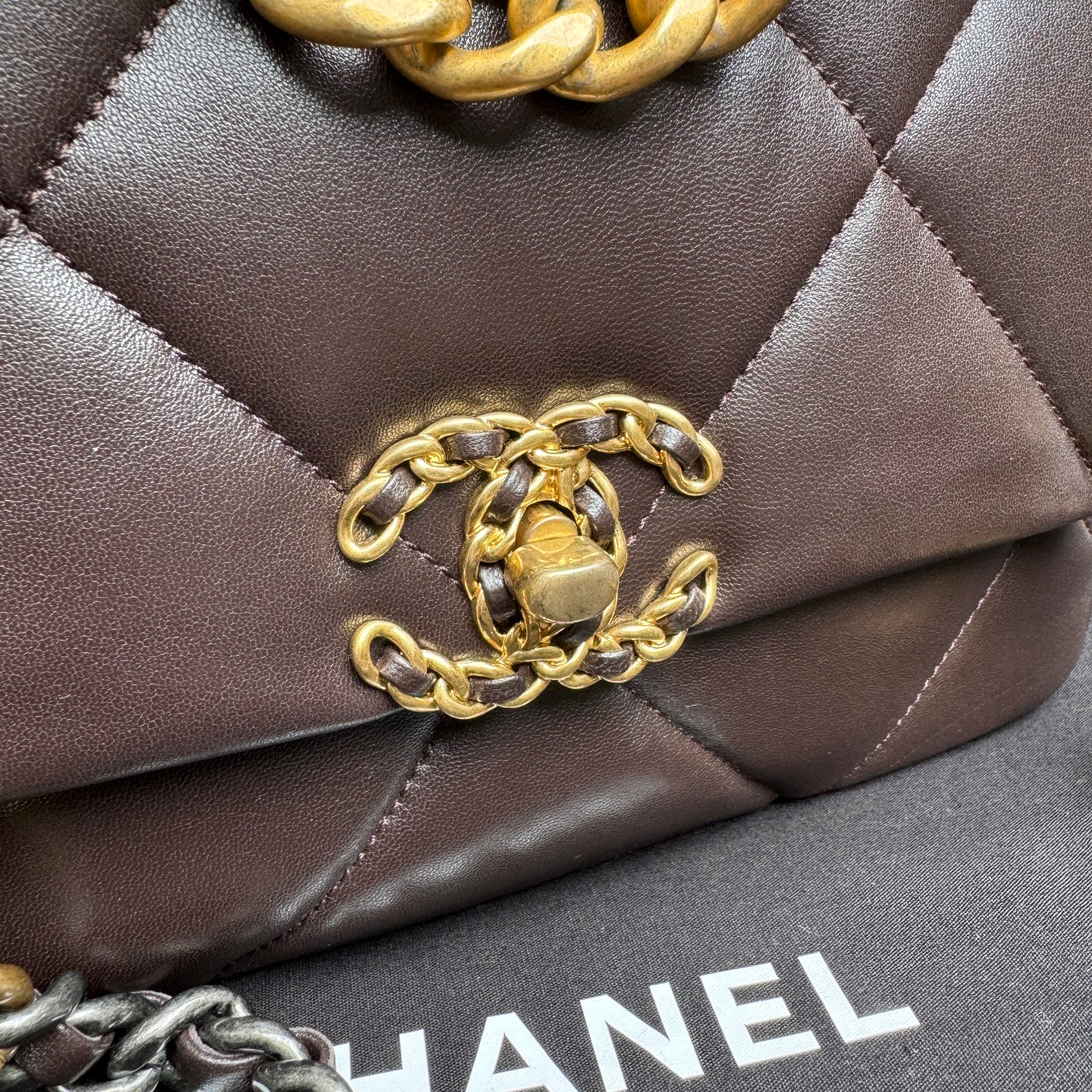 Chanel Medium 19 Shiny Lambskin Quilted Flap Crossbody