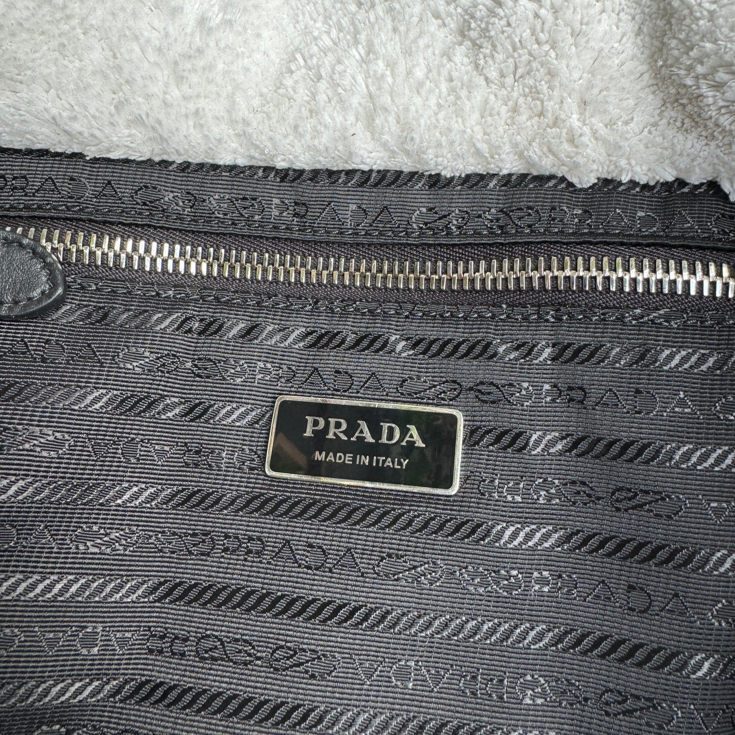 Prada Logo Terry Cloth Tote