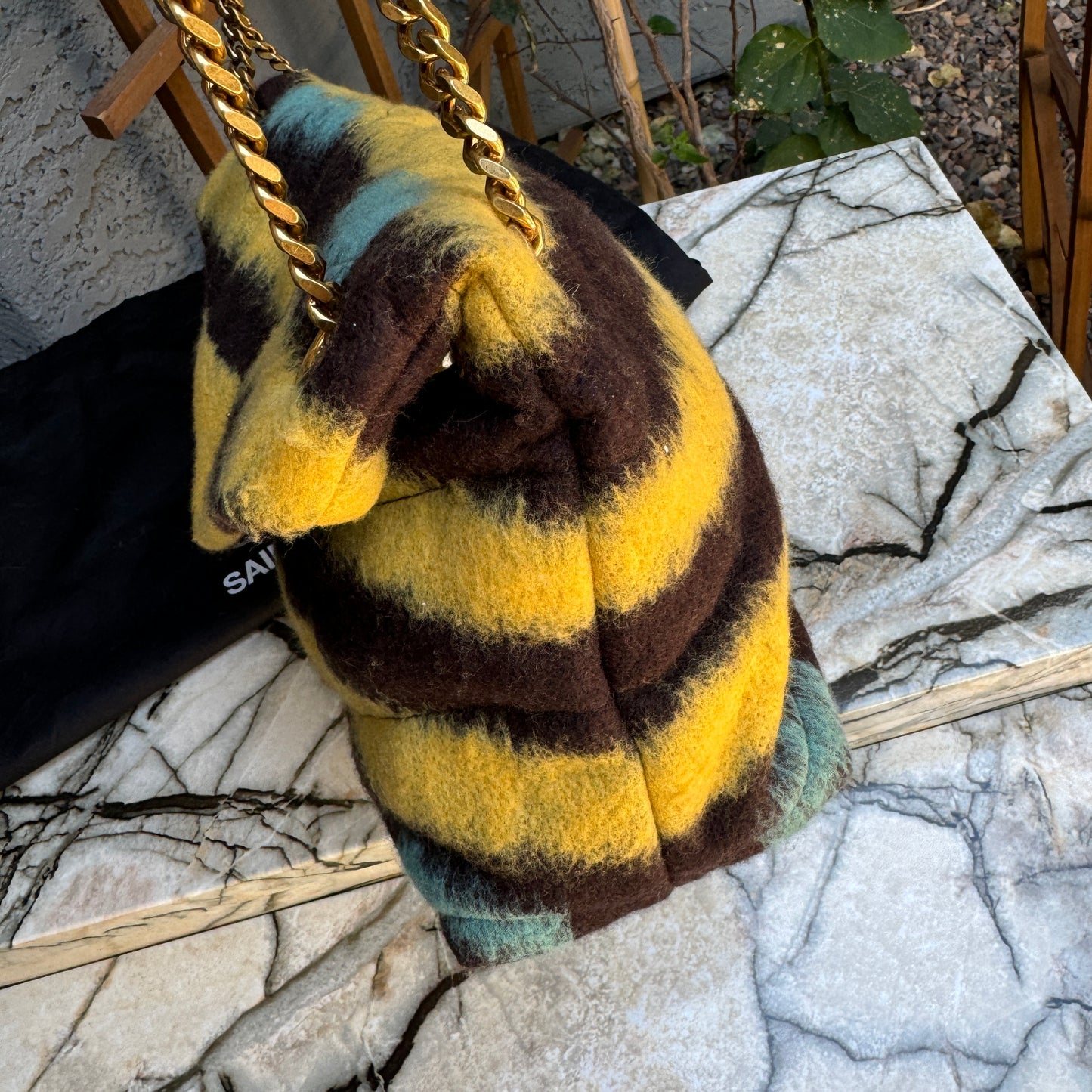 Saint Laurent Small LouLou Wool Tie Dye Puffer Crossbody
