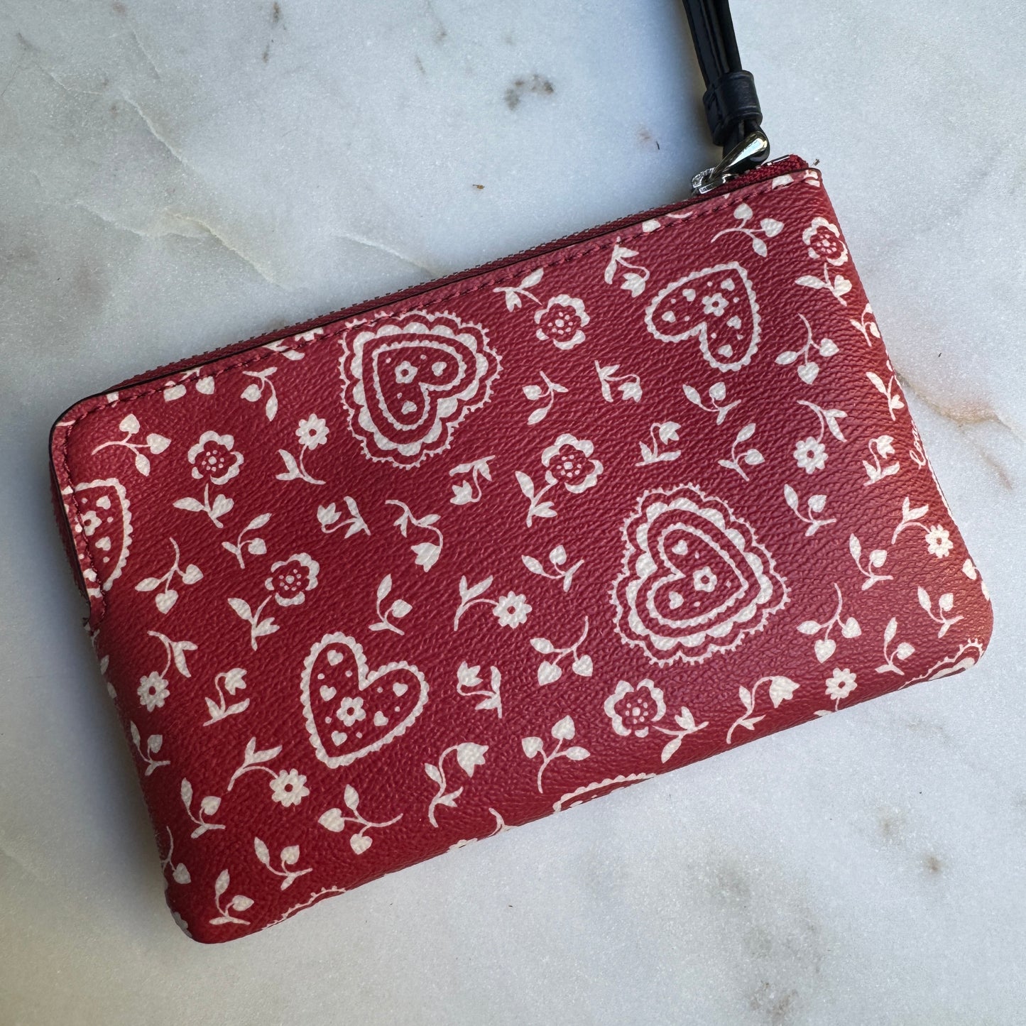 Coach Paisley Bandana Leather Wristlet Wallet
