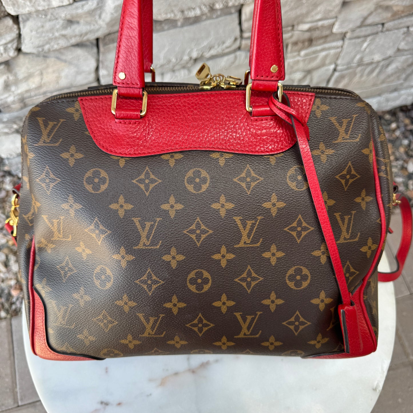 Louis Vuitton Leather and Monogram Canvas Retiro NM