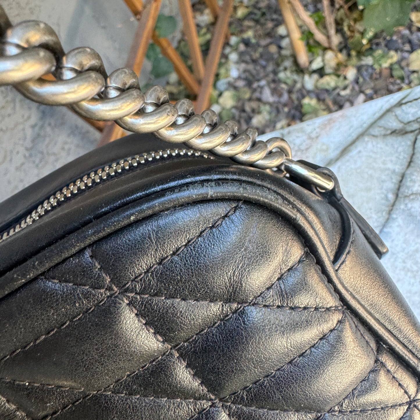 Gucci Calfskin Matelasse Aria Small GG Marmont Chain Shoulder Bag