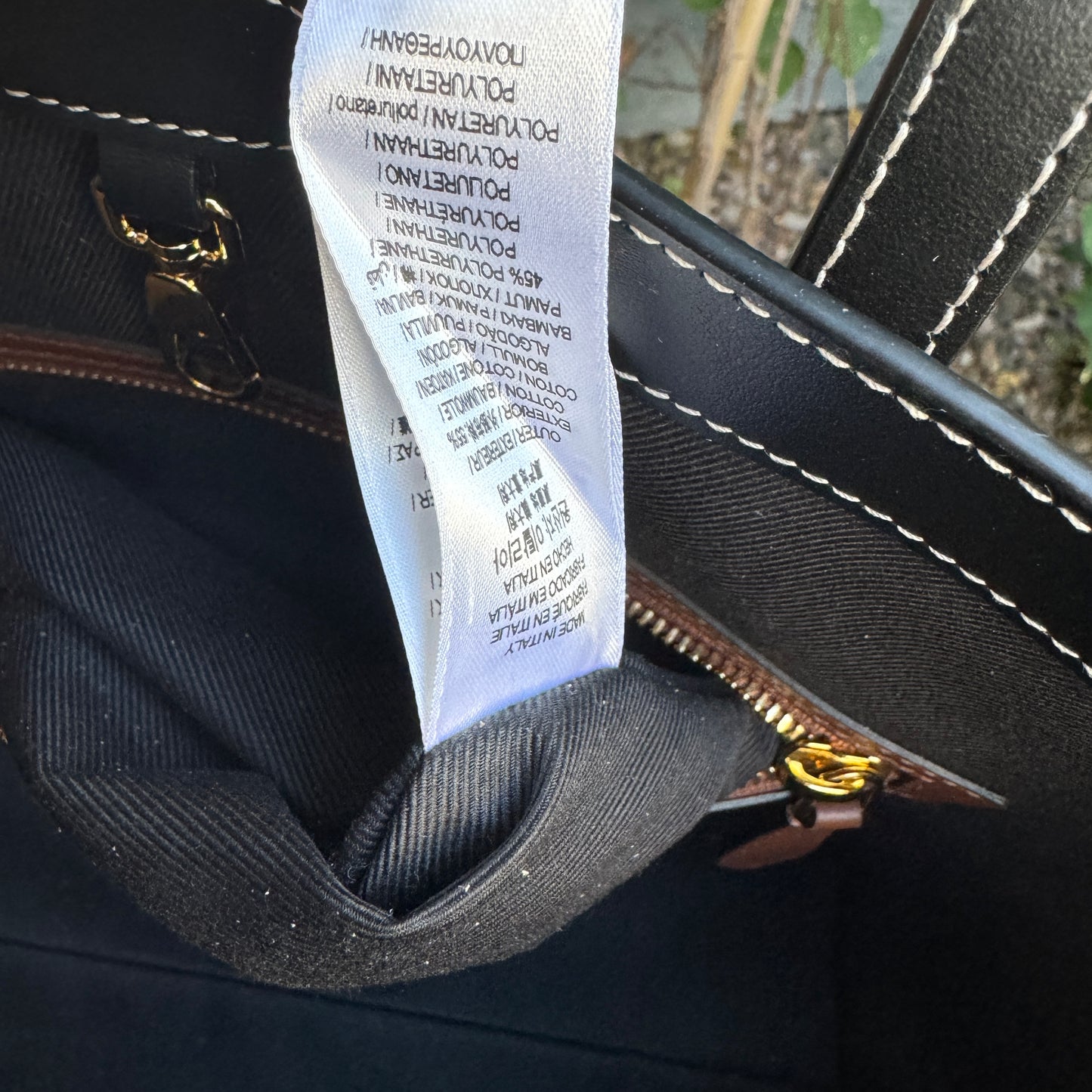 Burberry Dark Birch Brown Check and Leather Medium Tote