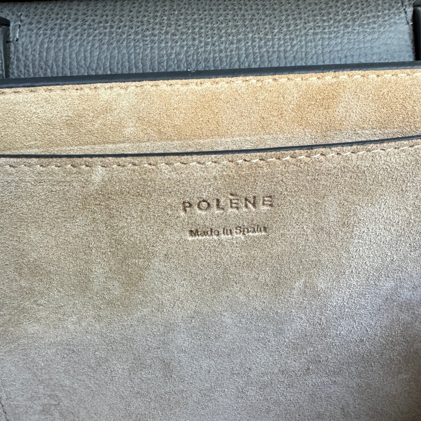Polène Numéro Sept Textured Grey Shoulder Bag