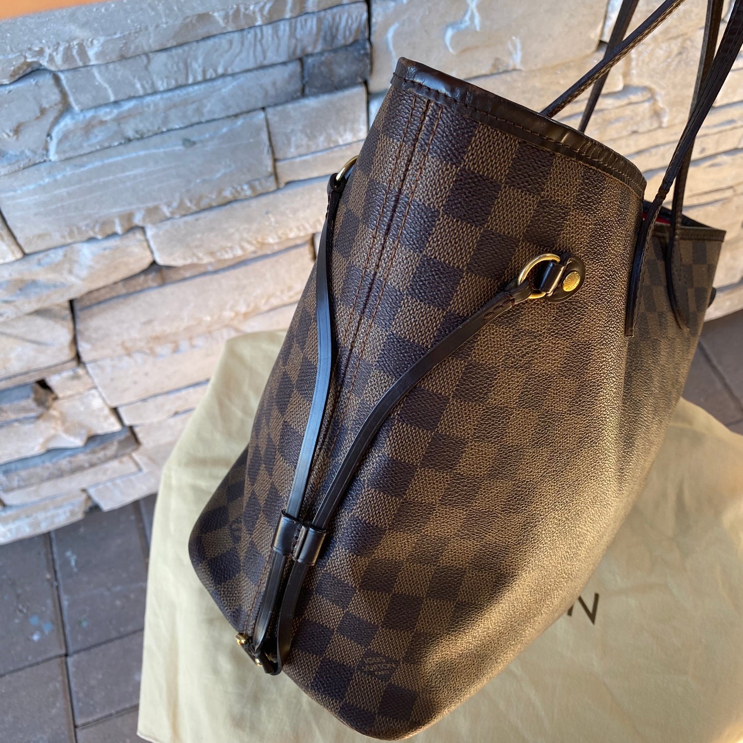 Louis Vuitton Damier Ebene Neverfull MM Tote