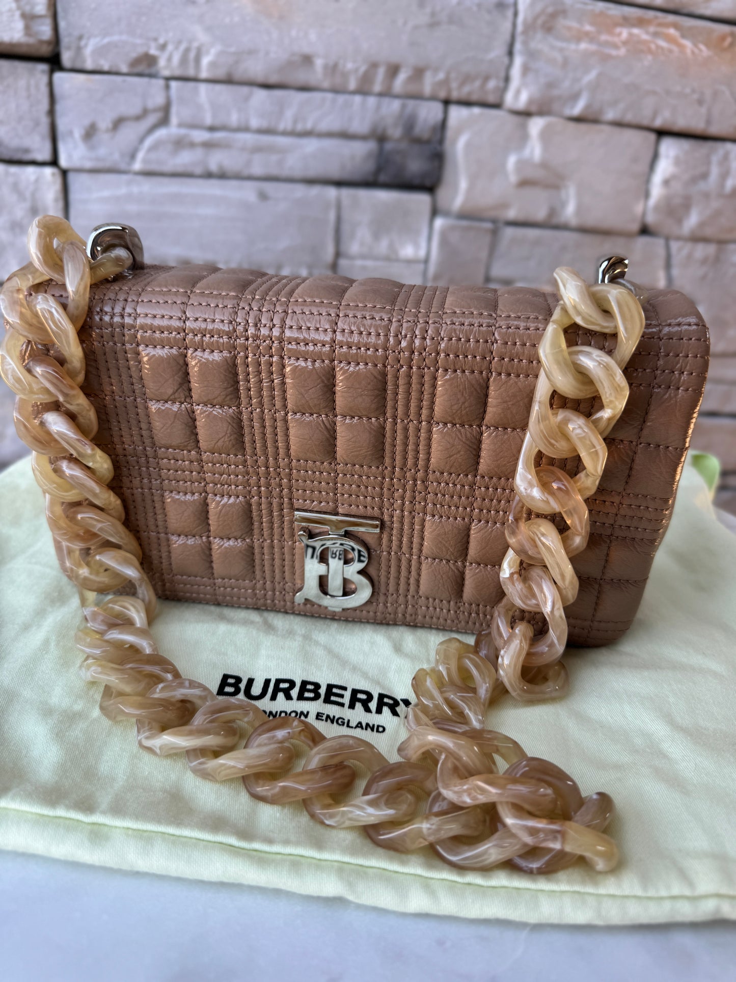 Burberry Lola Small Patent Leather Resin Shoulder Bag