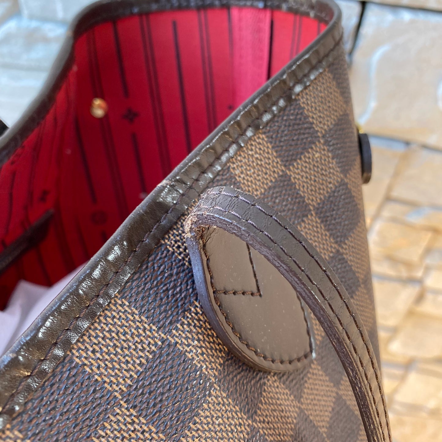 Louis Vuitton Damier Ebene Neverfull MM Tote