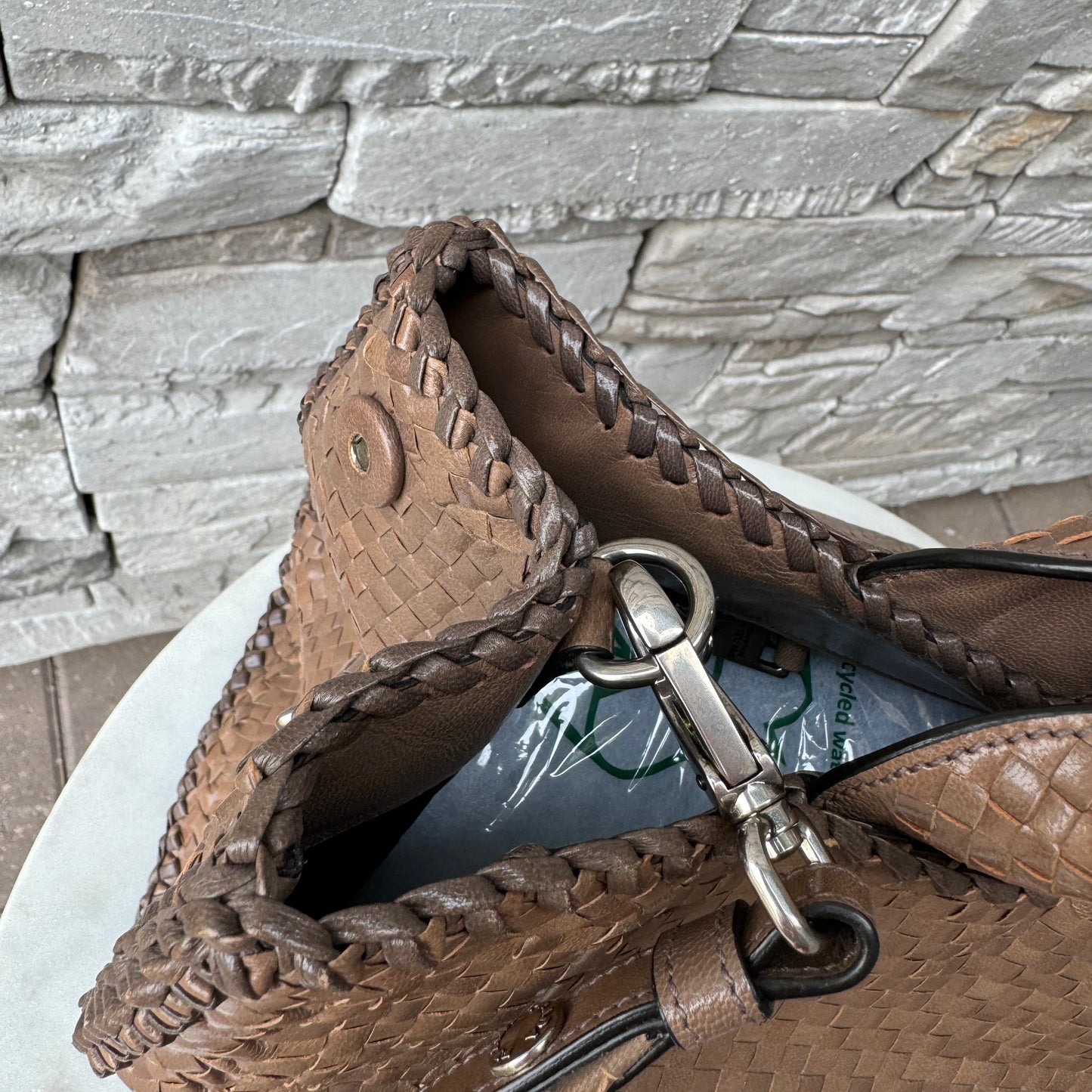 Prada Madras Woven Leather Tote