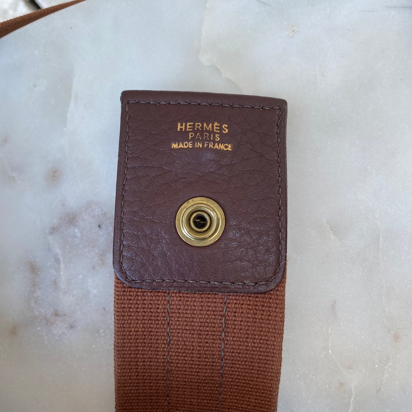 Hermès Tsako Marron Fonce Clemence Leather Shoulder Bag