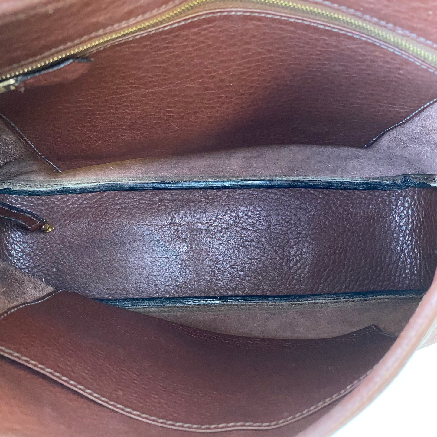 Hermès Tsako Marron Fonce Clemence Leather Shoulder Bag