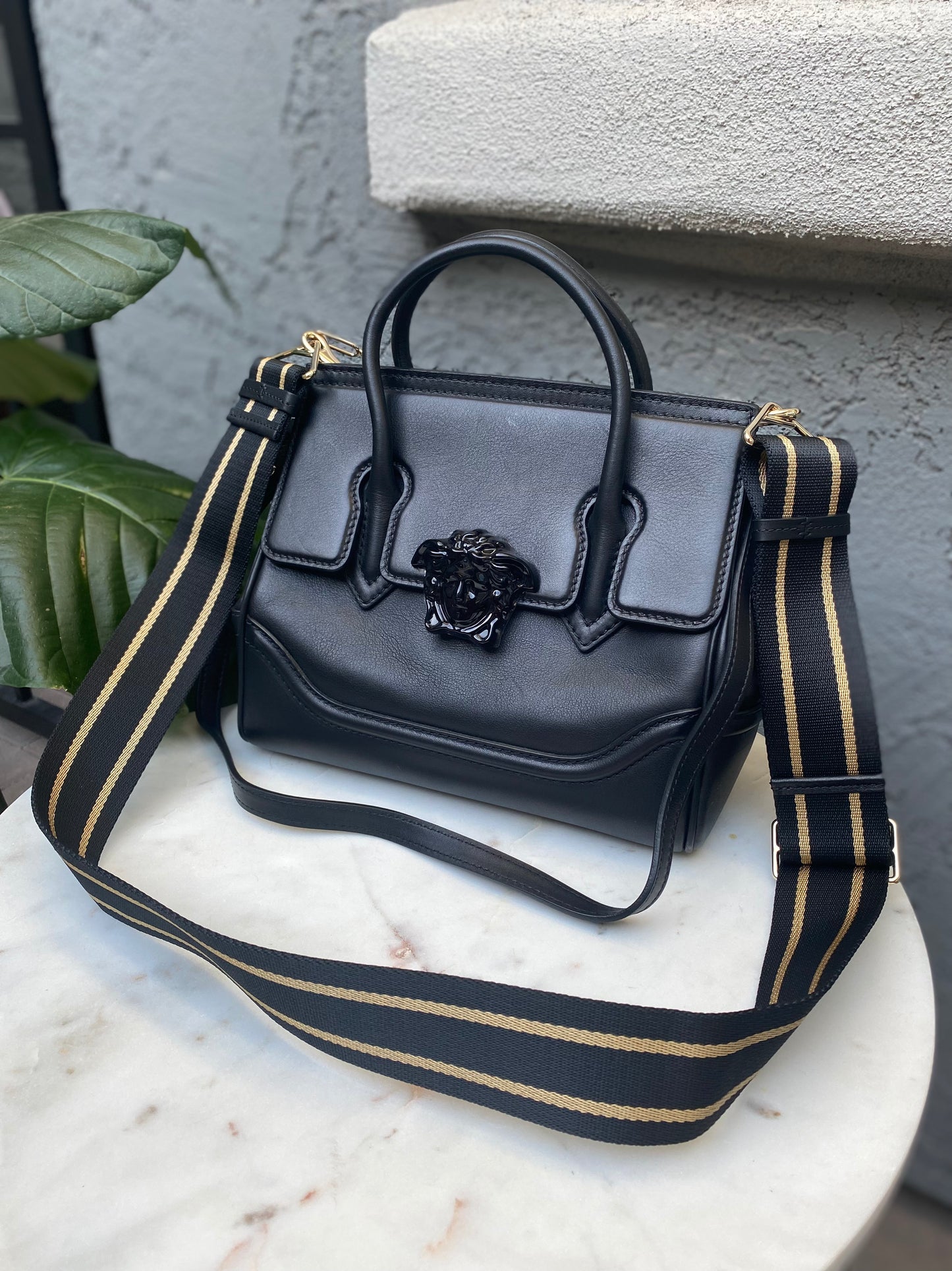 Versace Medium Palazzo Empire Leather Satchel