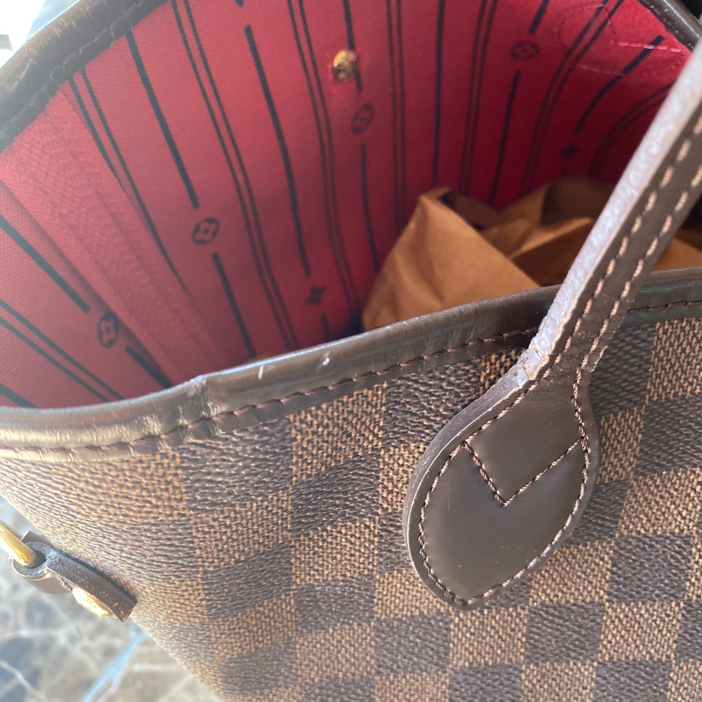 Louis Vuitton Damier Ebene Neverfull MM Tote