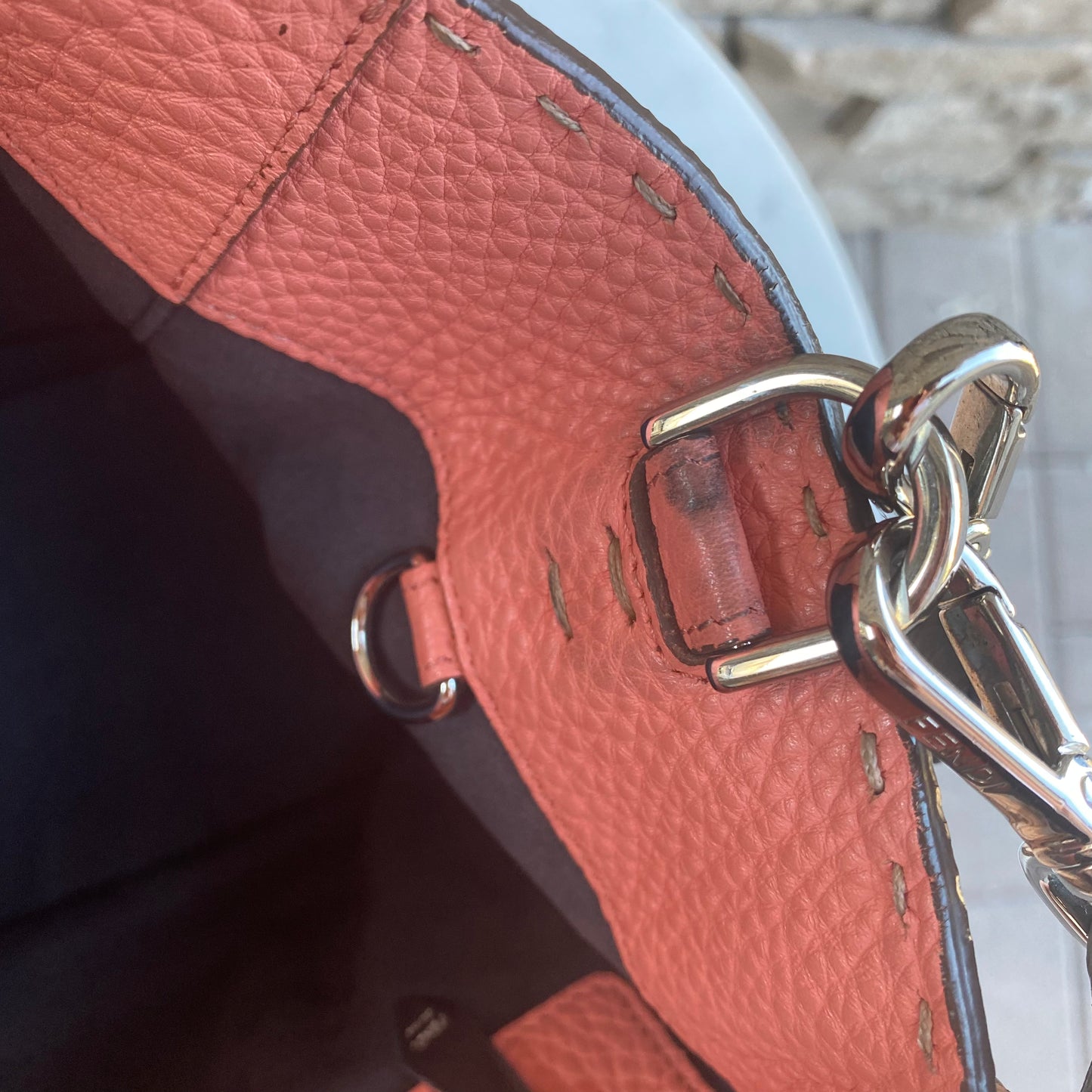 Fendi Selleria Leather Anna Bucket Bag