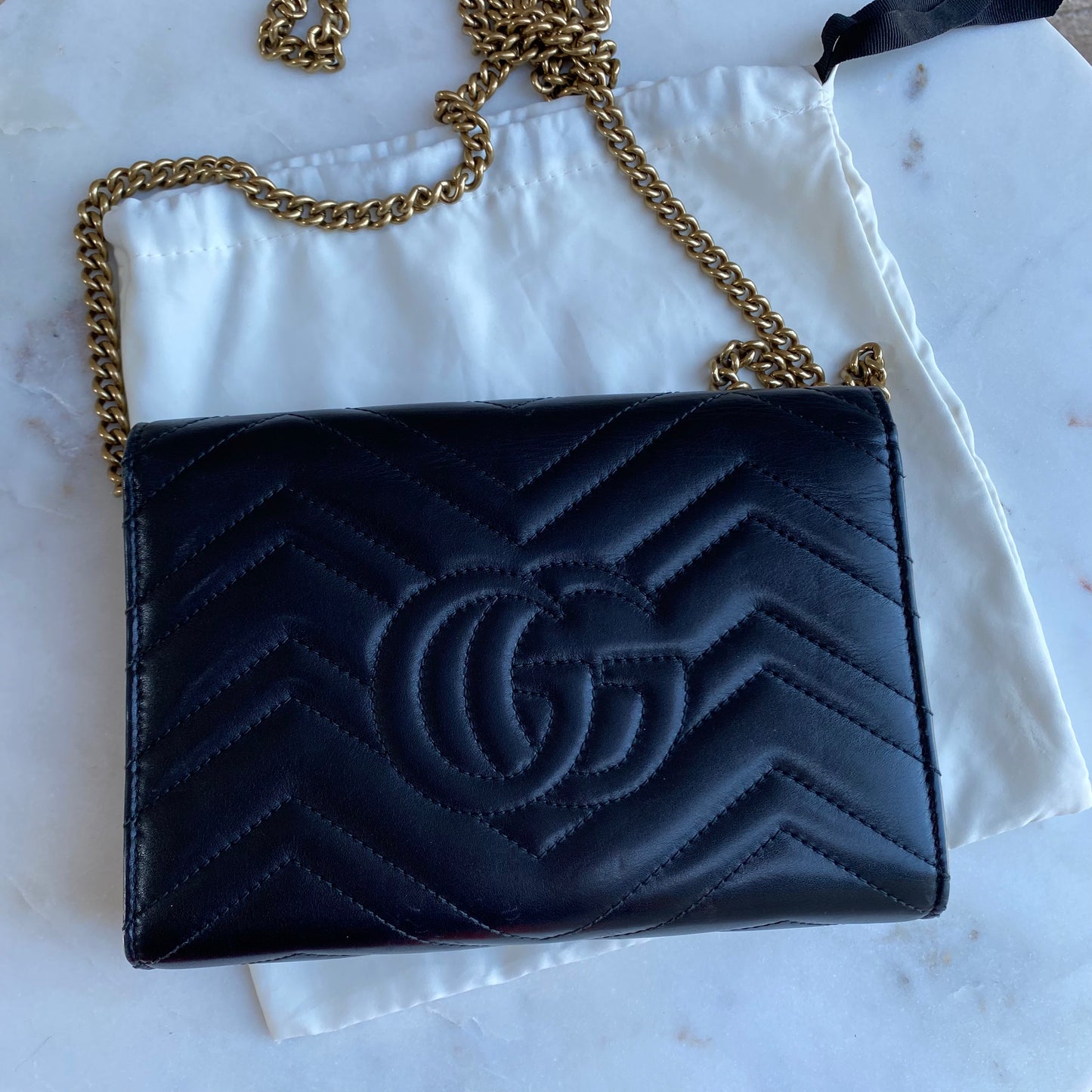 Gucci GG Marmont Matelasse Wallet on Chain