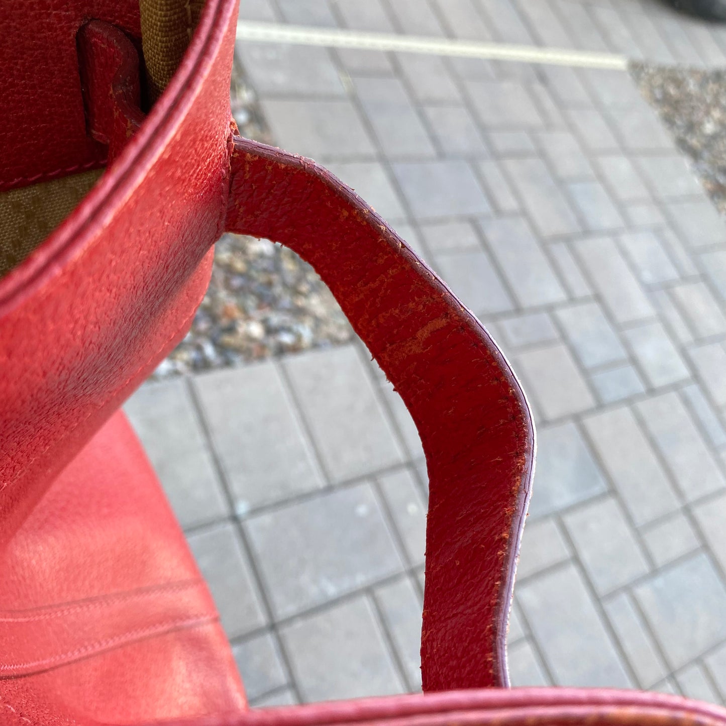 Gucci Large Leather Vintage Birkin Style Top Handle Bag