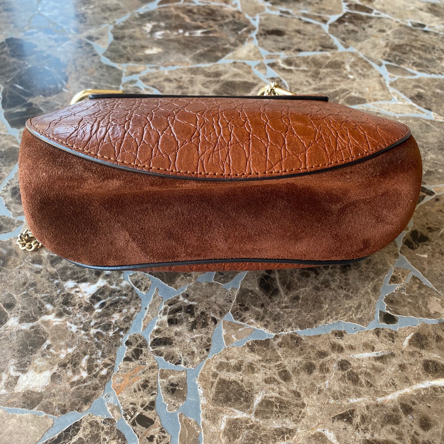 Chloe Drew Croc Embossed Leather Crossbody