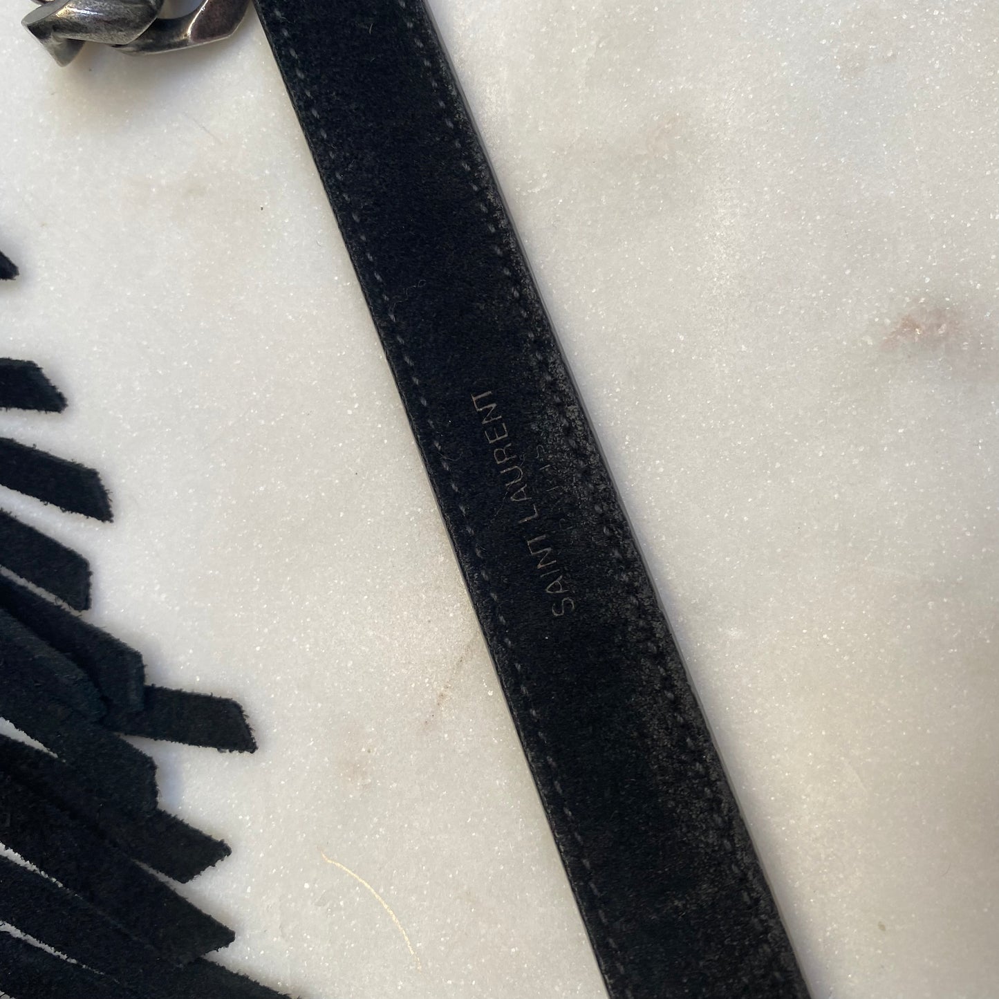 Saint Laurent Medium College Suede Fringe Shoulder Bag