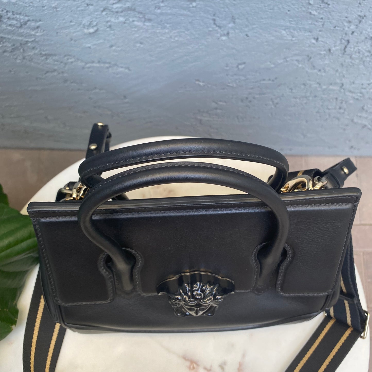 Versace Medium Palazzo Empire Leather Satchel