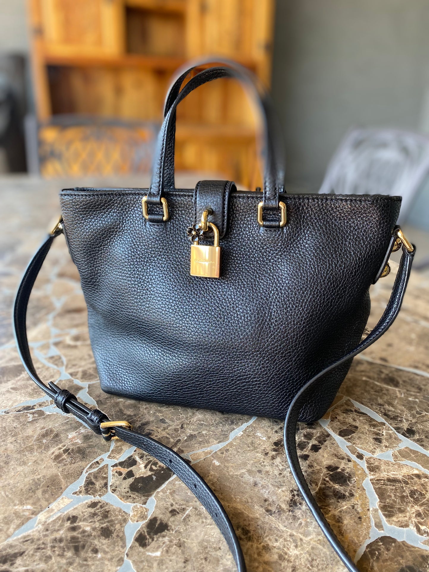 Dolce & Gabbana Convertible Small Flower Lock Tote