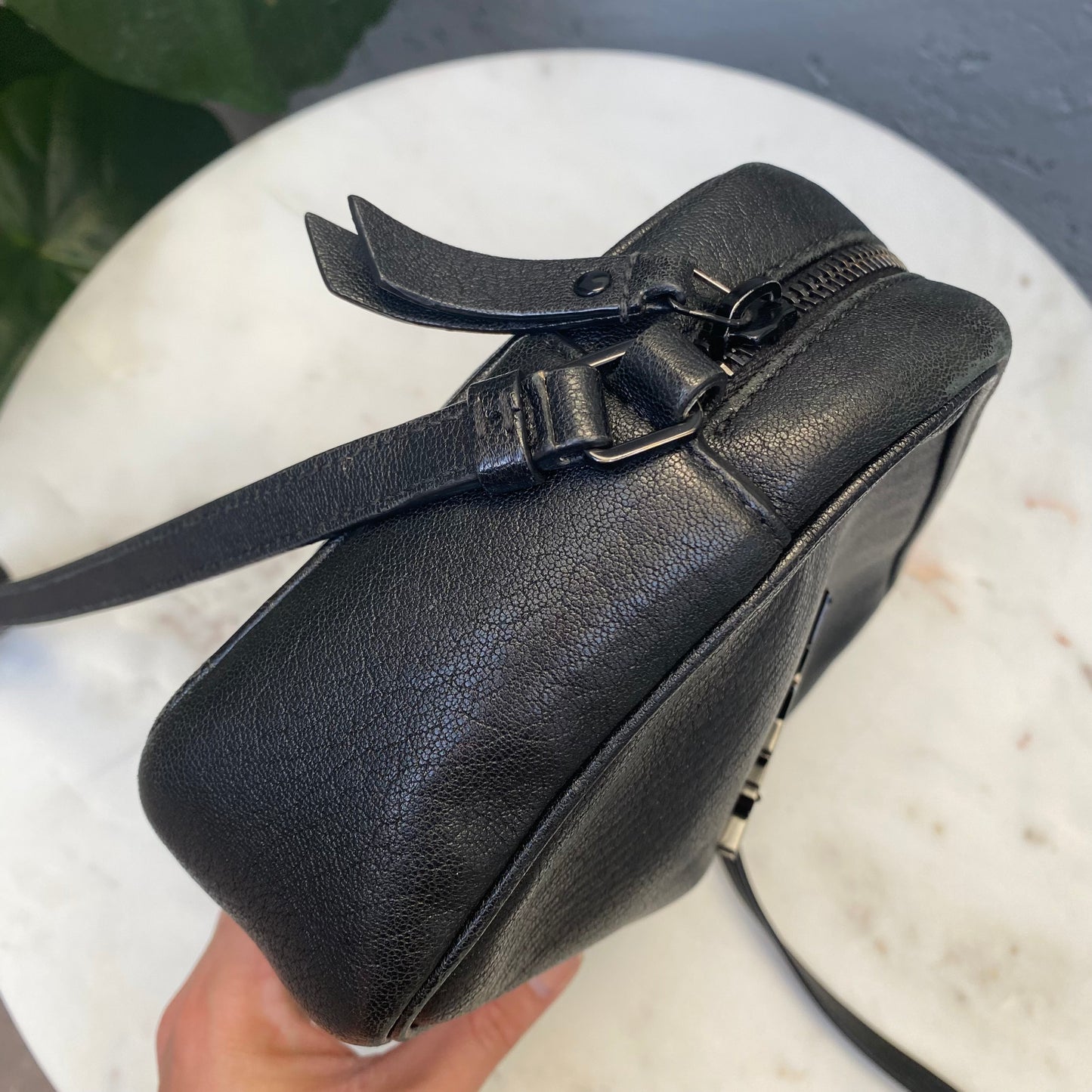 Saint Laurent Lambskin Monogram Small Lou Camera Bag