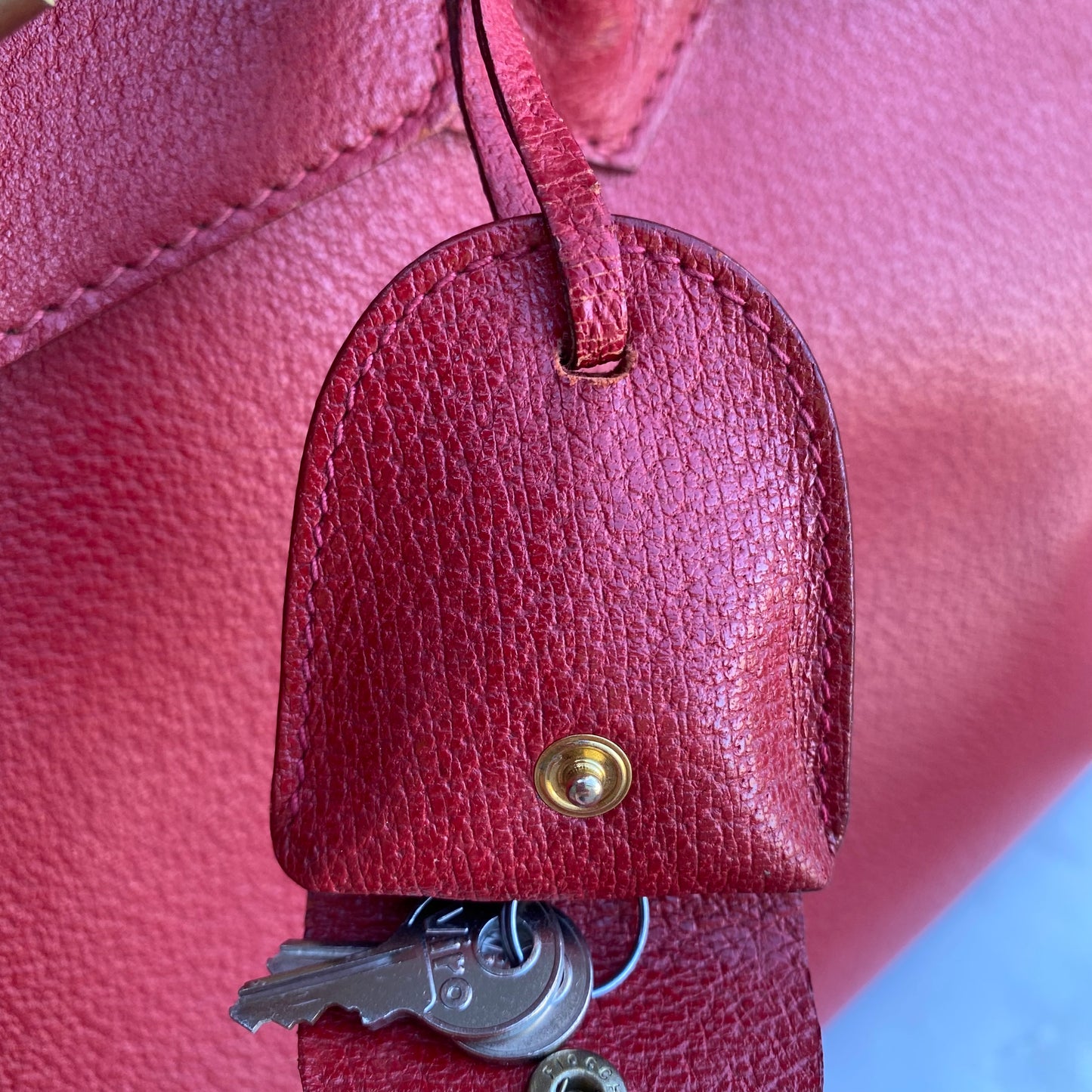 Gucci Large Leather Vintage Birkin Style Top Handle Bag