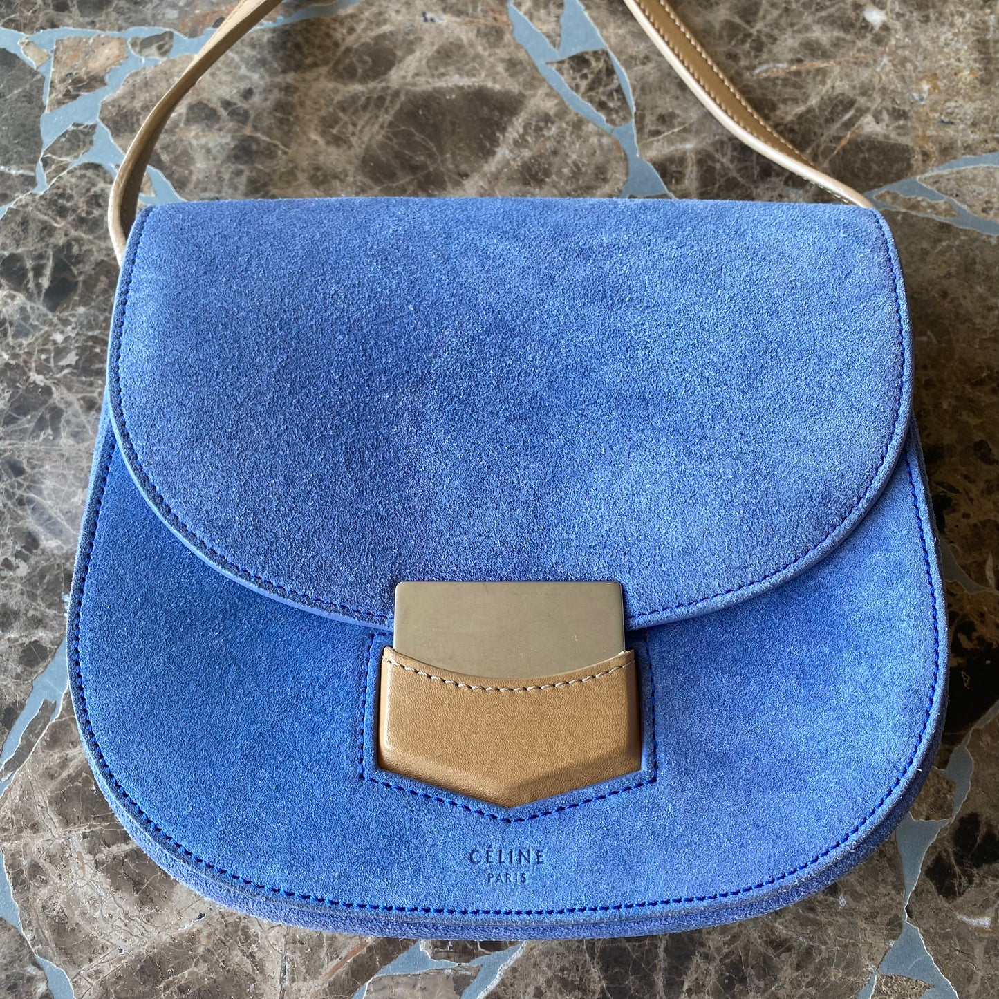 Celine Trotteur Suede Leather Crossbody