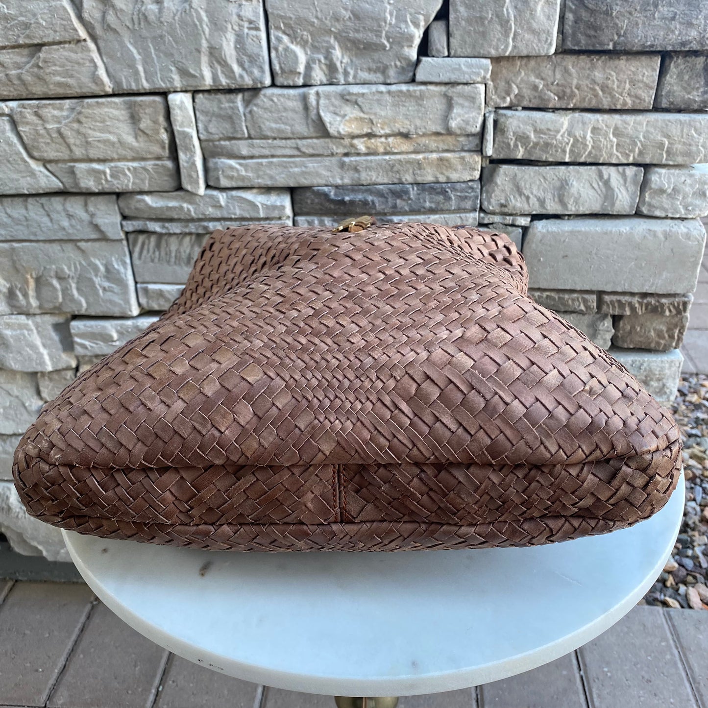 Salvatore Ferragamo Woven Leather Large Ceyla Hobo