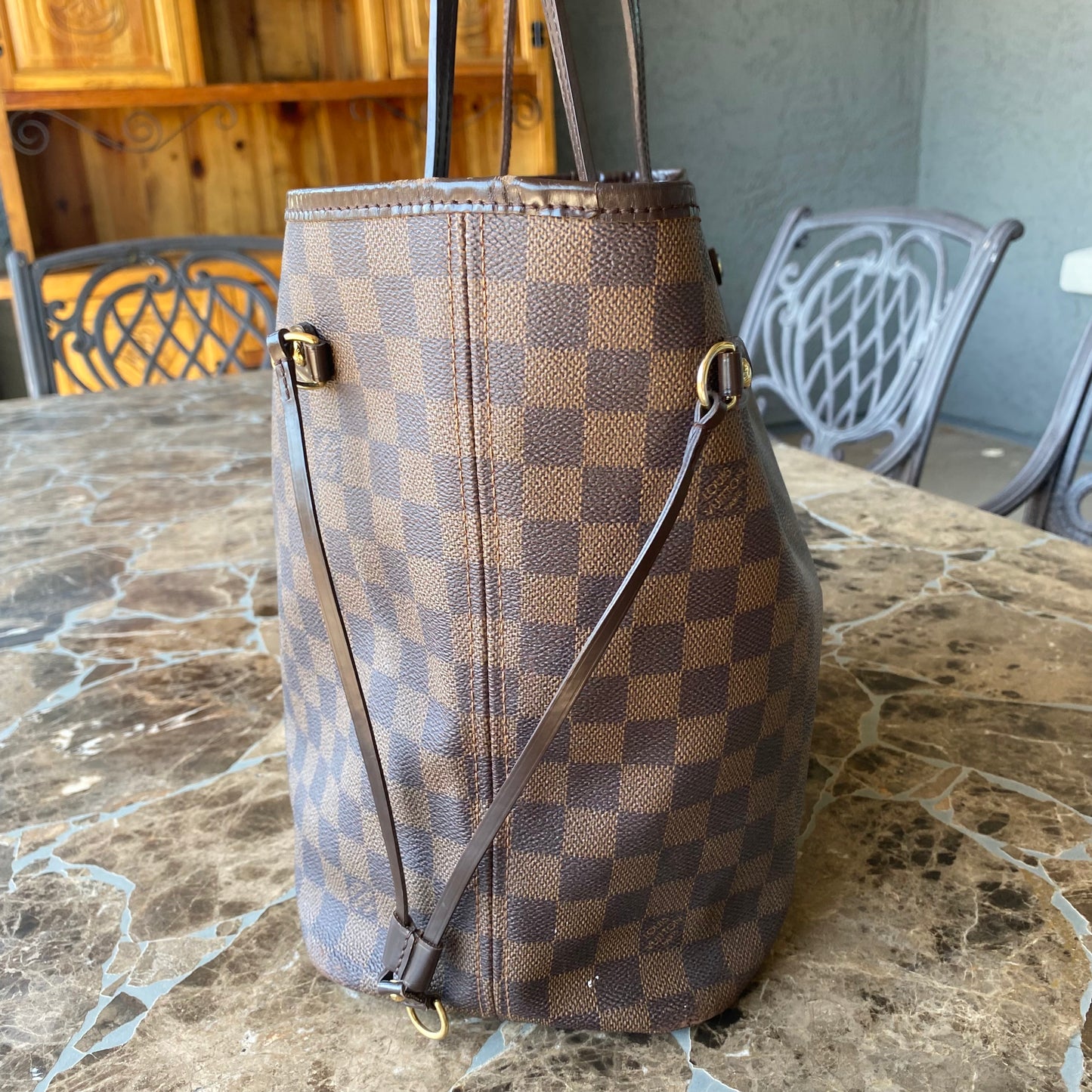 Louis Vuitton Damier Ebene Neverfull MM Tote
