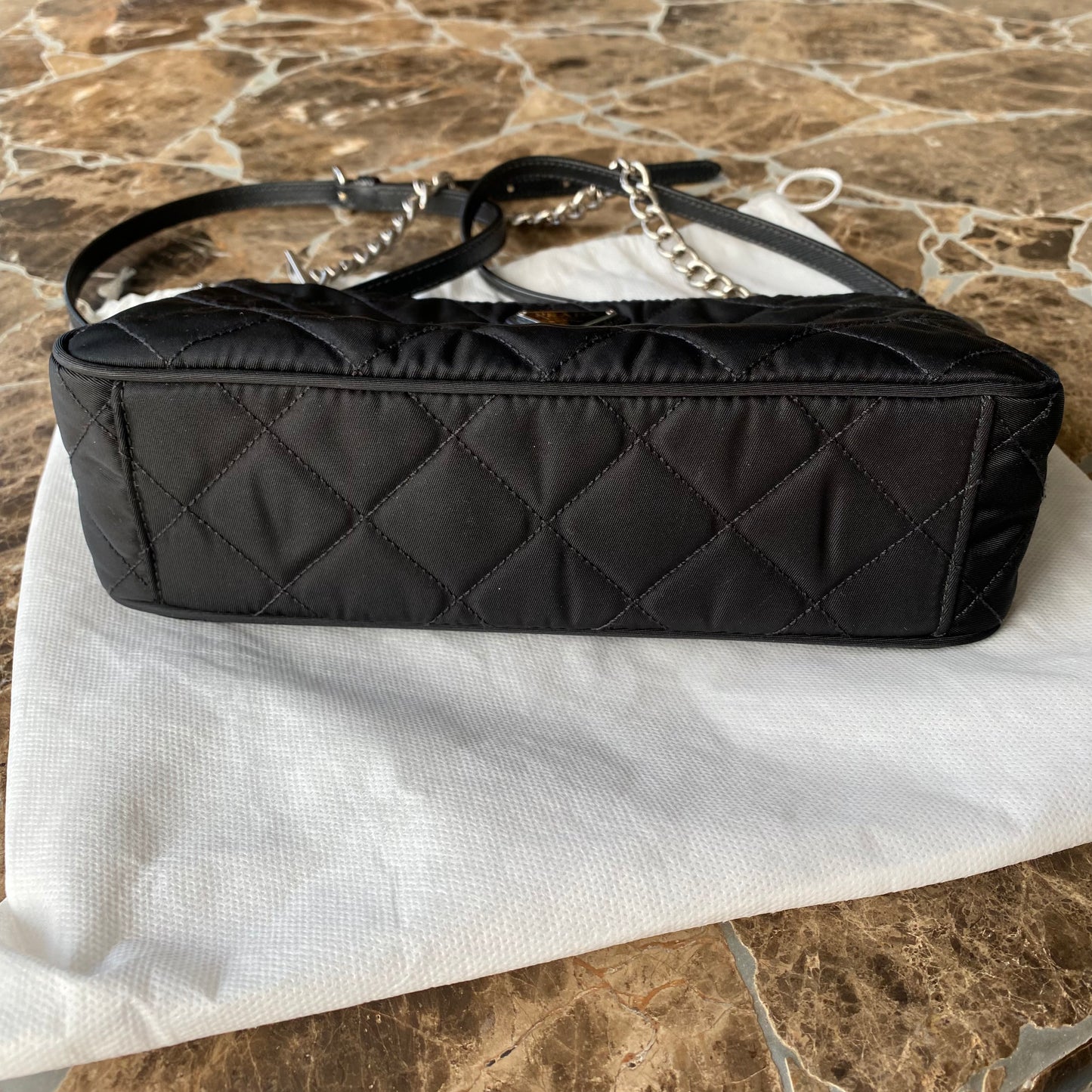 Prada Nylon Quilted Convertible Chain Crossbody
