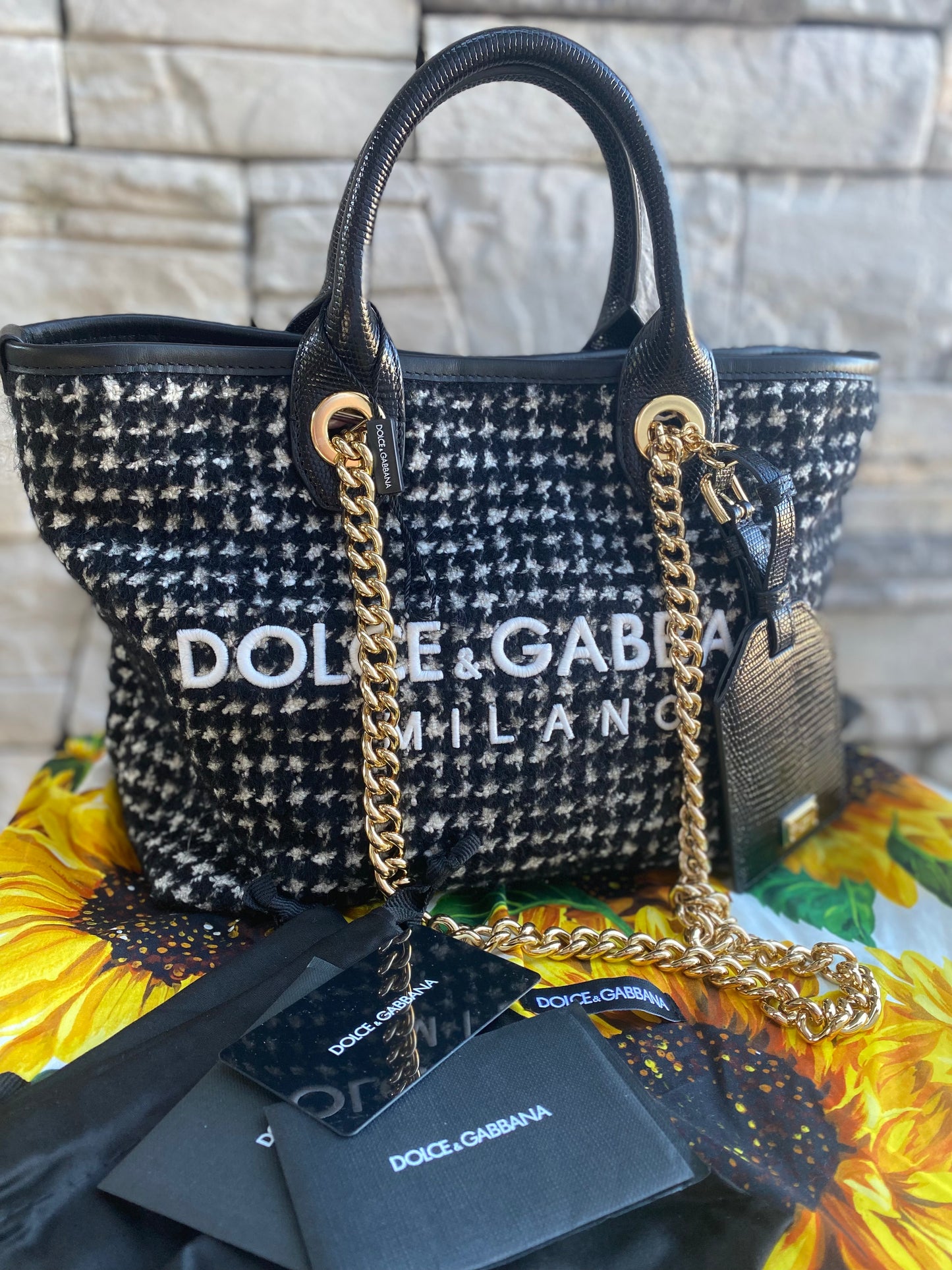 Dolce & Gabbana Small Tweed Capri Tote