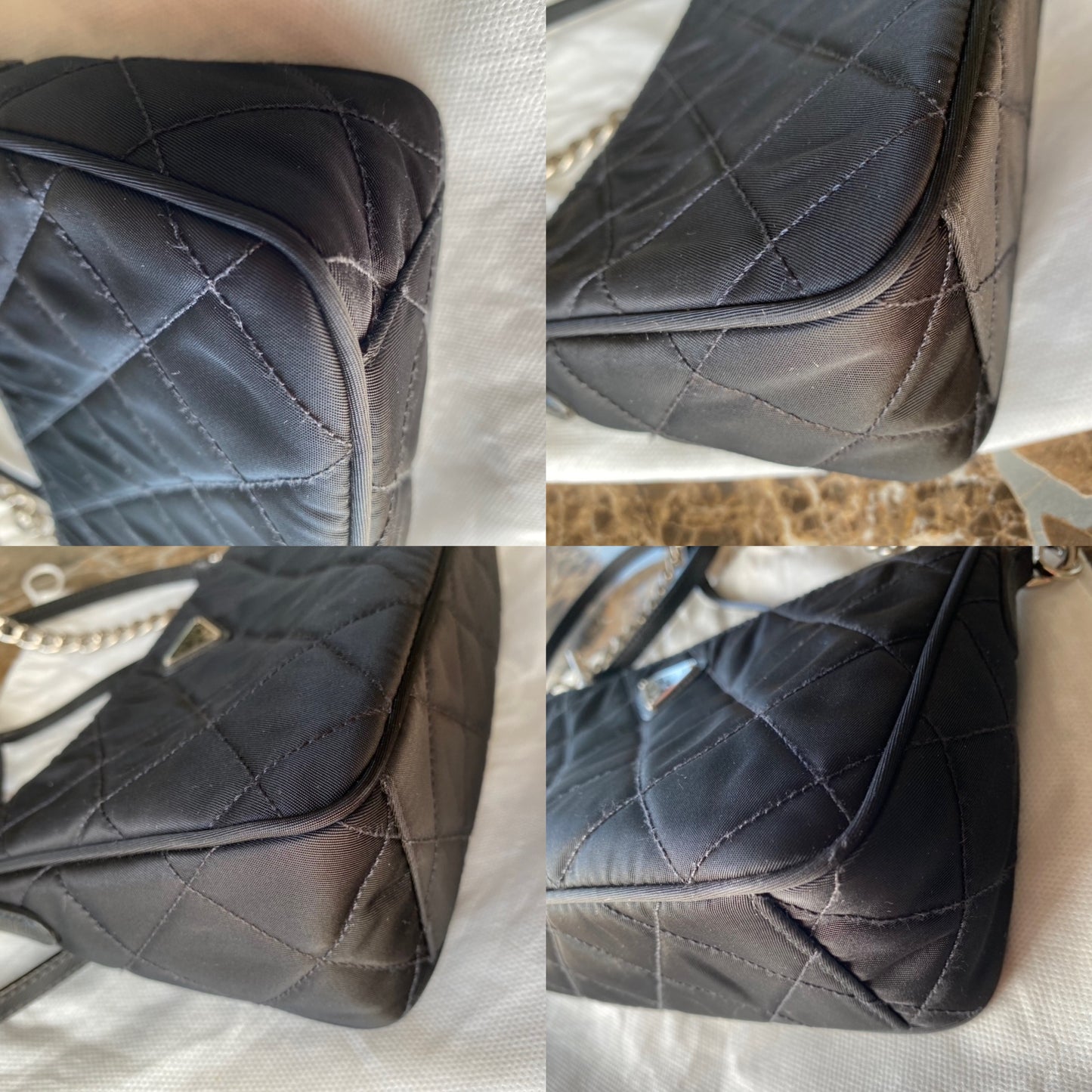 Prada Nylon Quilted Convertible Chain Crossbody