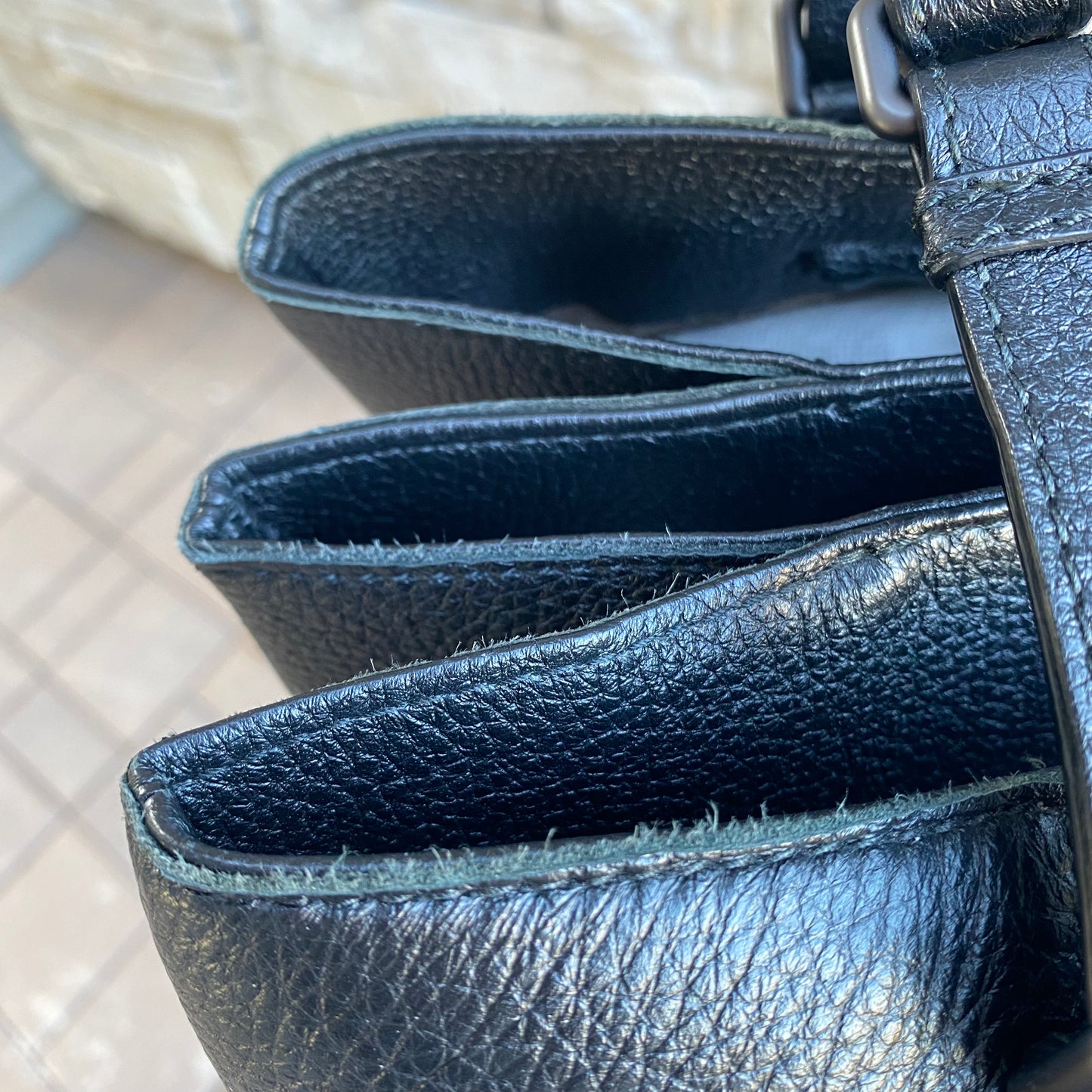 Bottega Veneta Roma Triple-Compartment Pebbled Leather Intrecciato Tote Bag