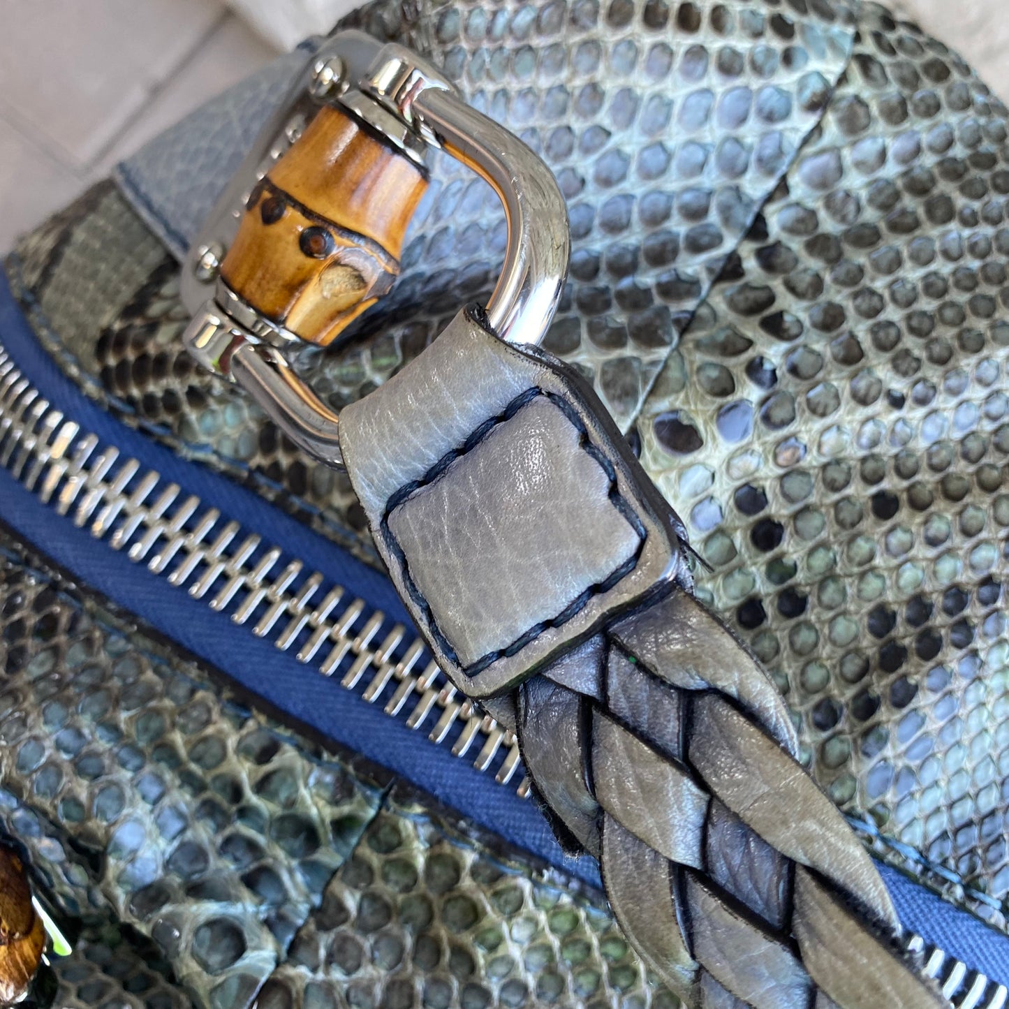 Gucci Python Large Bamboo Bar Bag