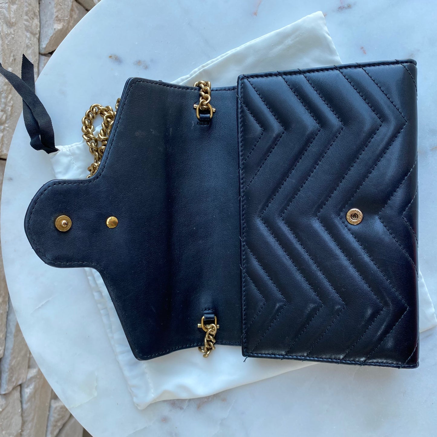 Gucci GG Marmont Matelasse Wallet on Chain