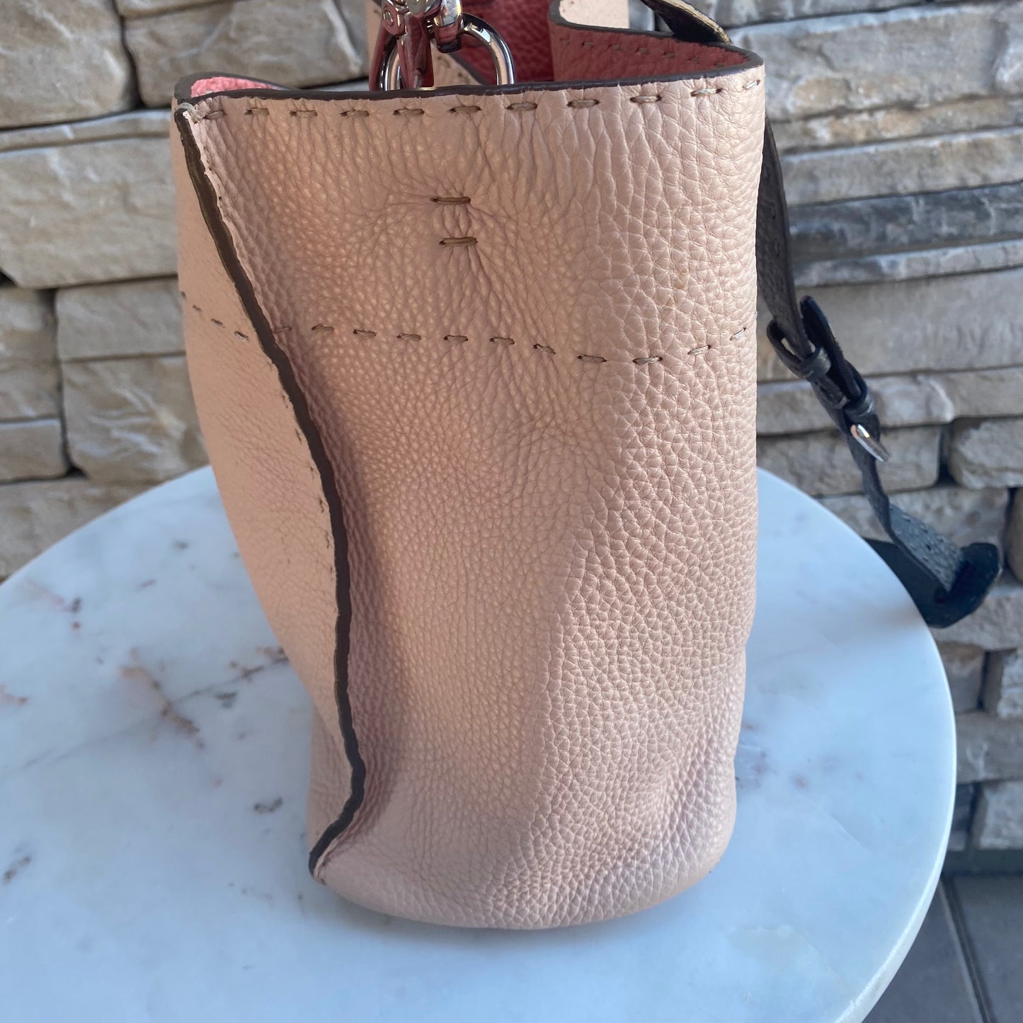 Fendi Selleria Leather Anna Bucket Bag