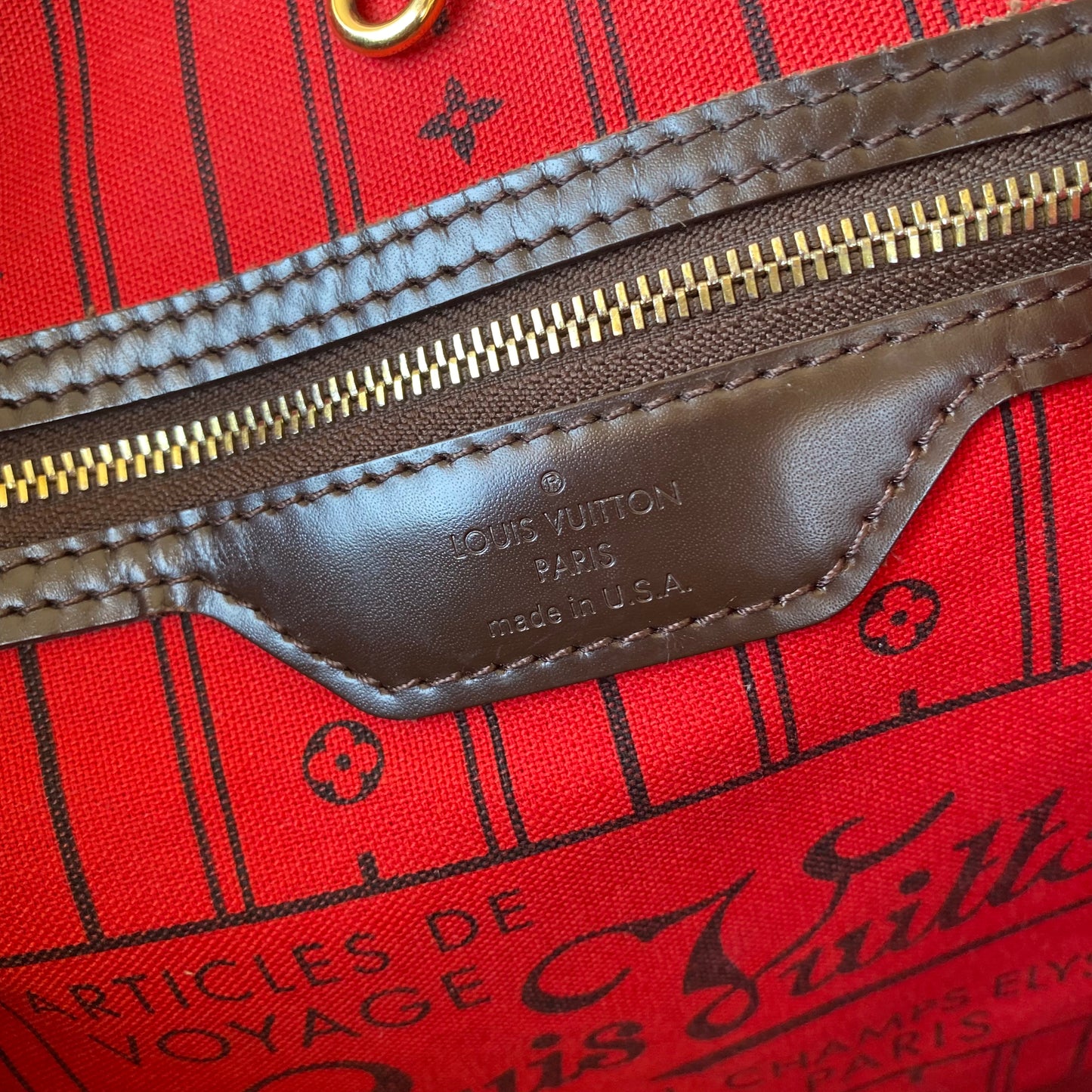 Louis Vuitton Damier Ebene Neverfull MM Tote