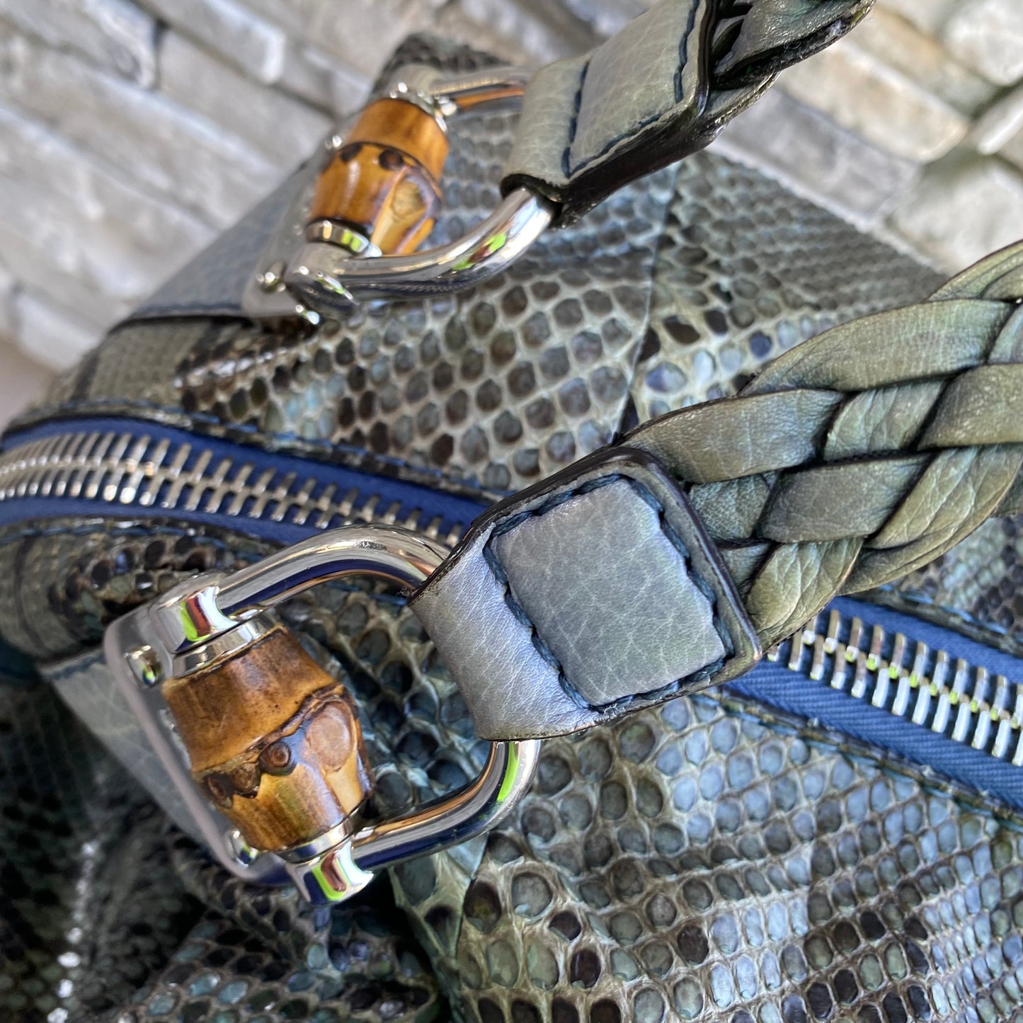 Gucci Python Large Bamboo Bar Bag