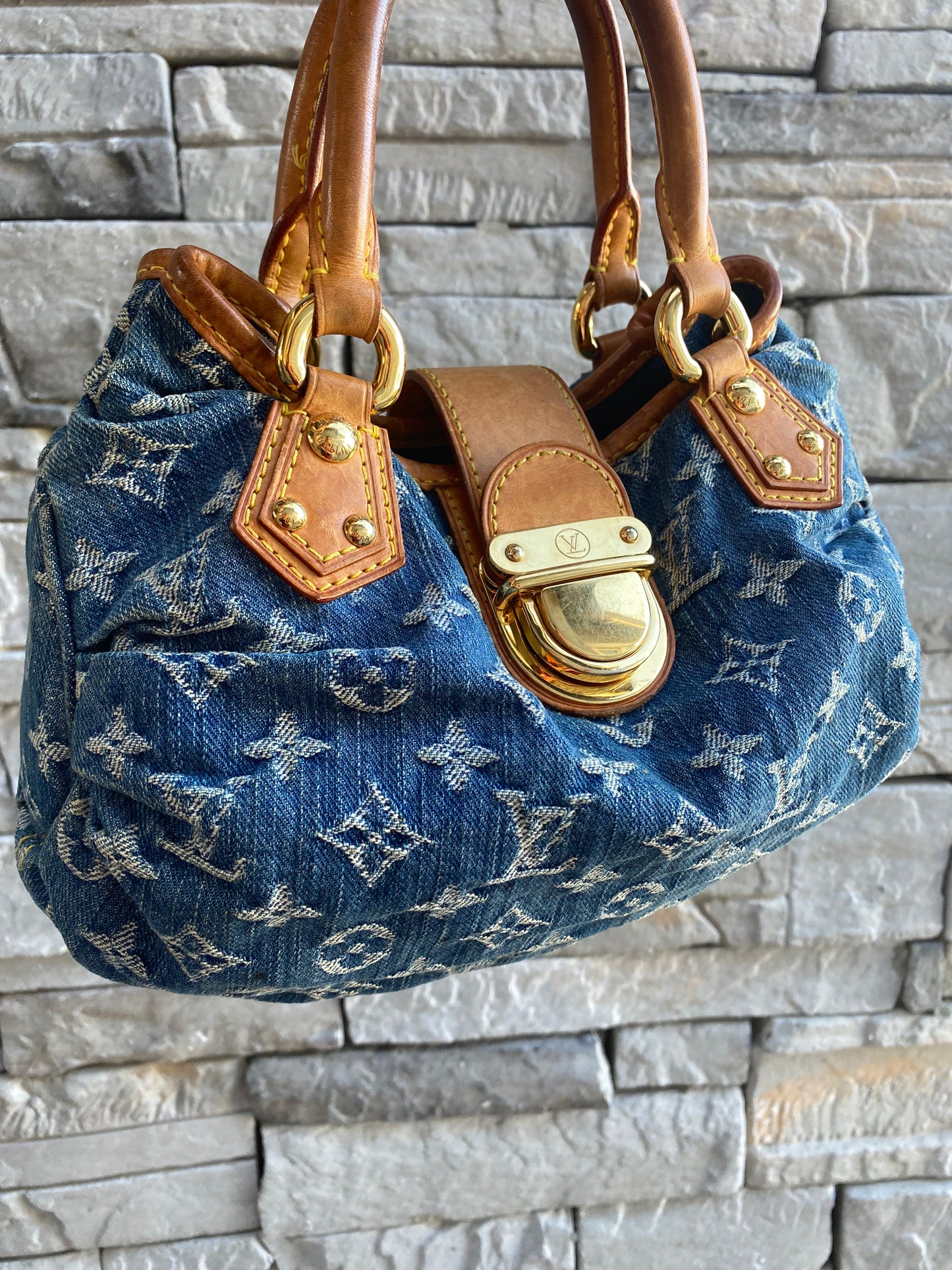 Louis Vuitton Mini Denim Pleaty Satchel