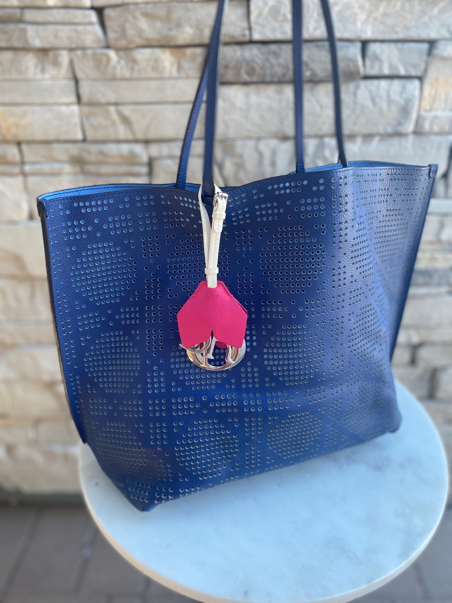 Christian Dior Cannage Perforated Dioriva Shopping Tote