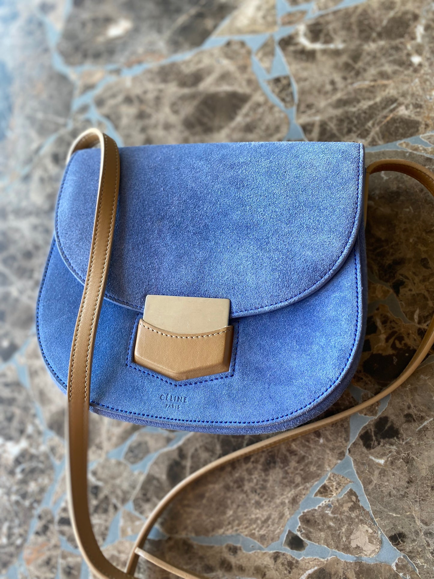 Celine Trotteur Suede Leather Crossbody