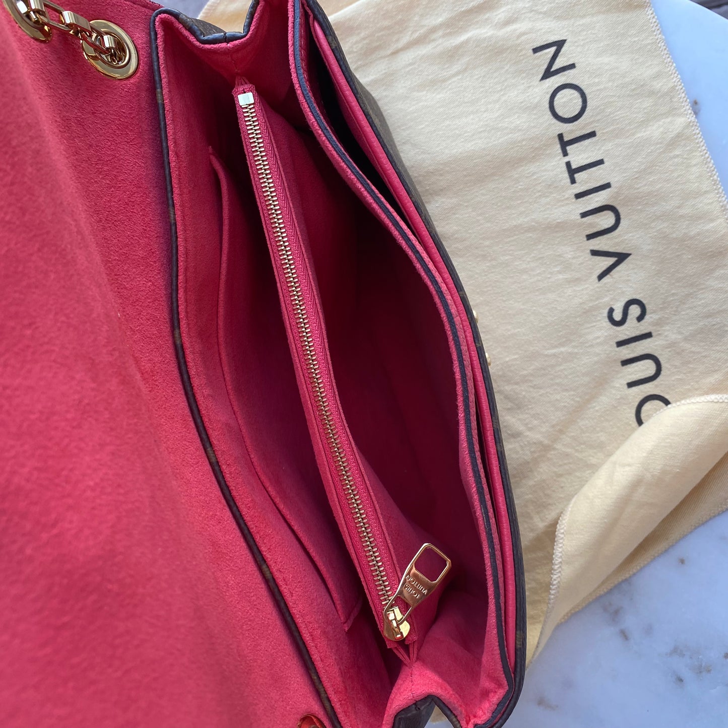 Louis Vuitton Pallas Chain Monogram Dahlia Shoulder Bag