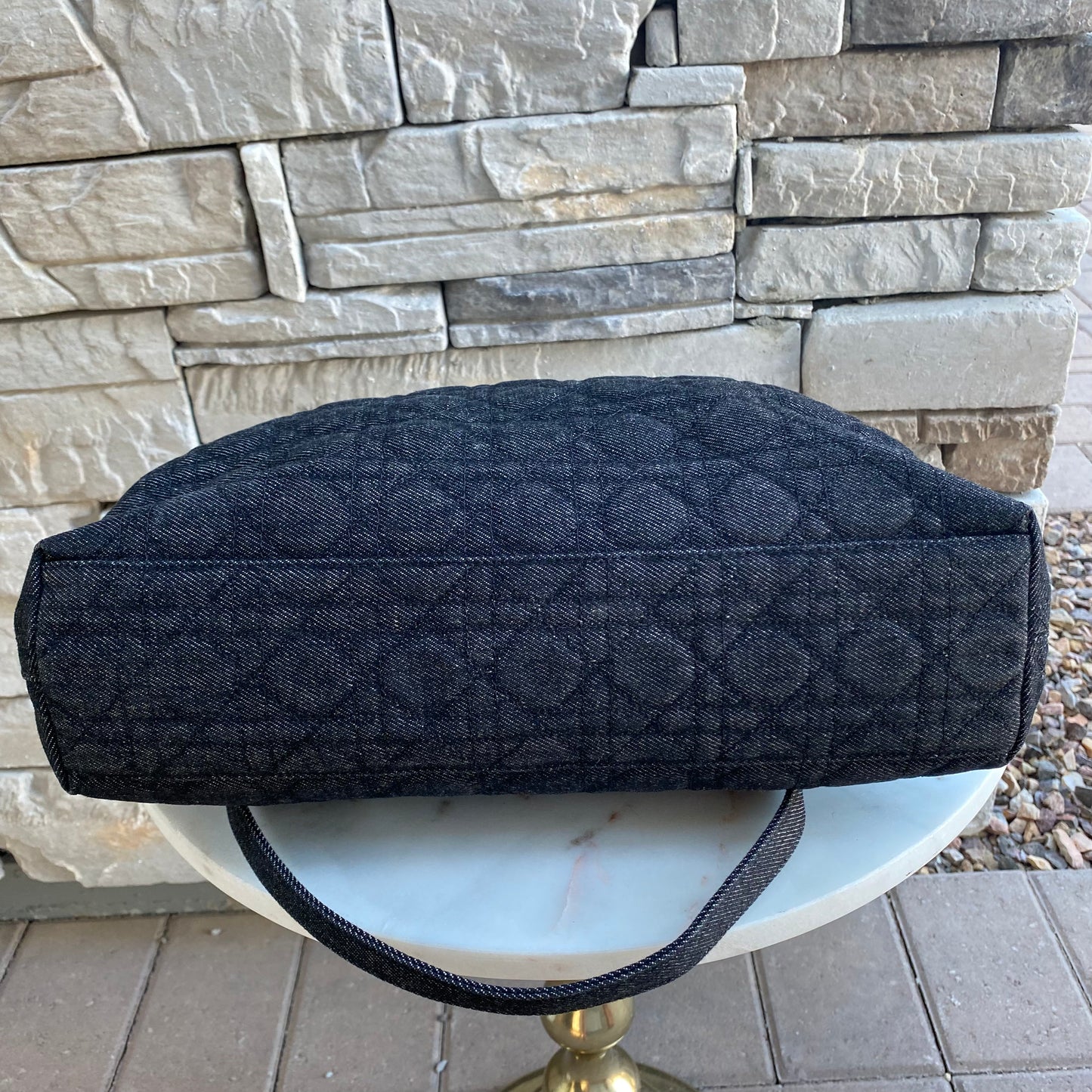 Christian Dior Denim Cannage Large Soft Lady Dior Tote
