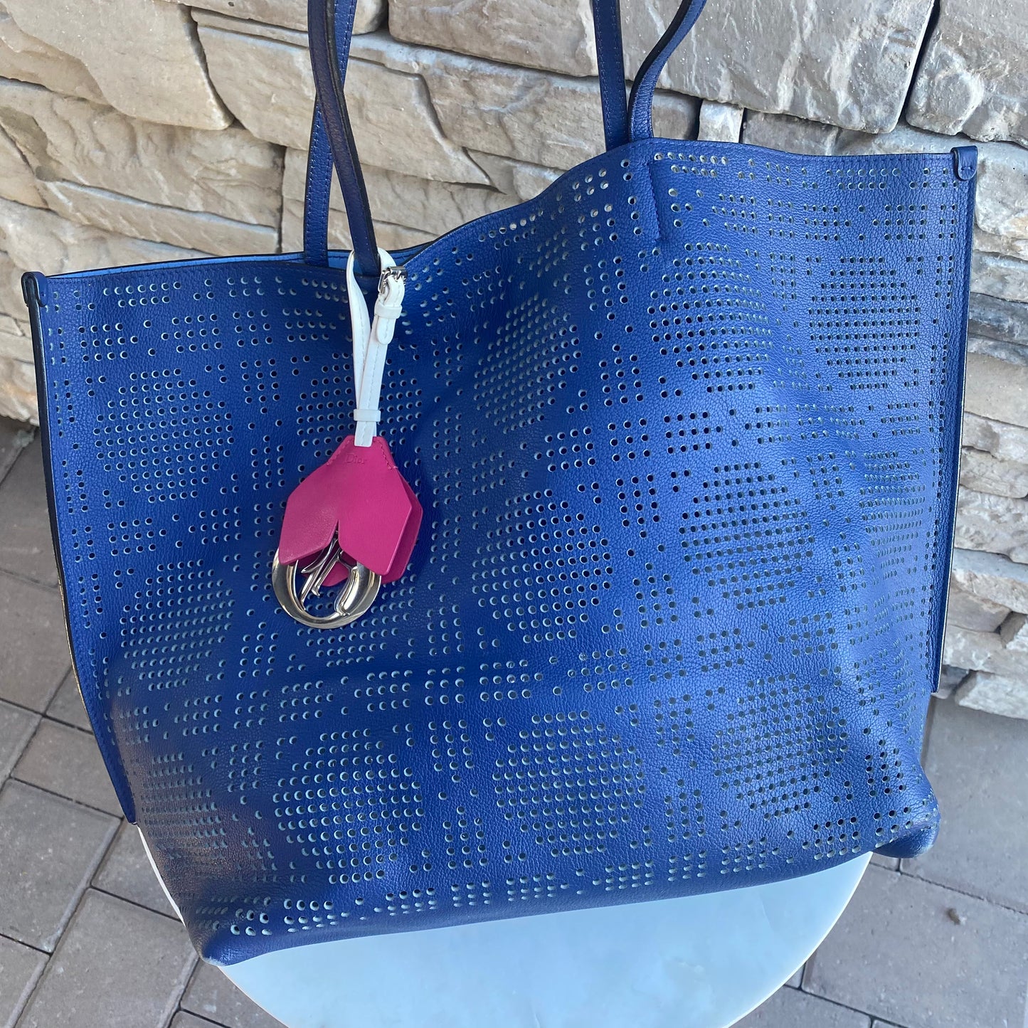 Christian Dior Cannage Perforated Dioriva Shopping Tote