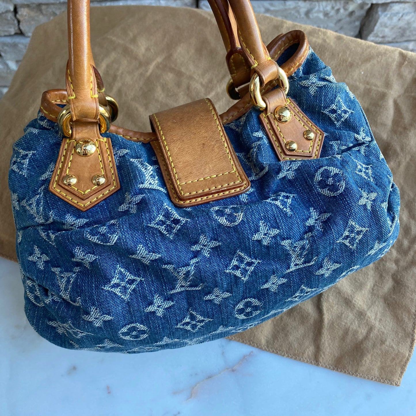Louis Vuitton Mini Denim Pleaty Satchel