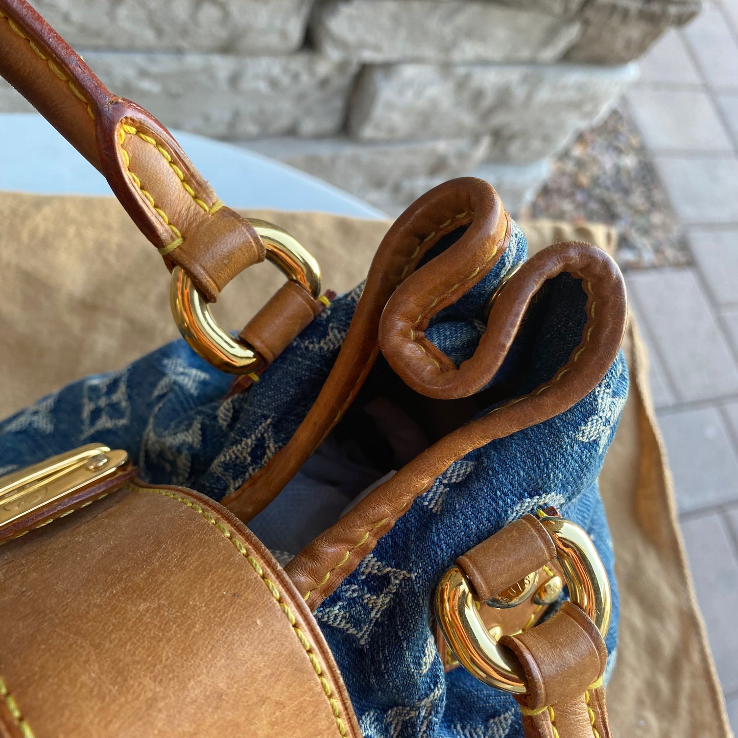 Louis Vuitton Mini Denim Pleaty Satchel